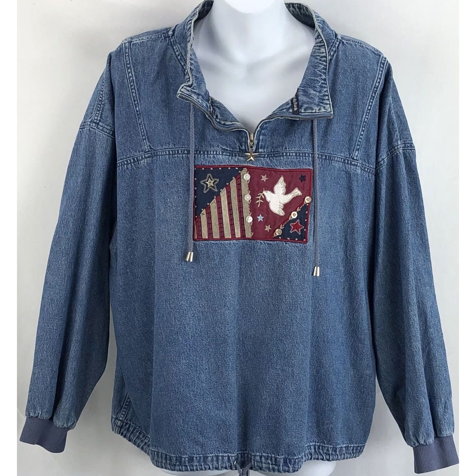 Vintage VINTAGE Christopher & Banks Denim Jacket L Blue Jean DrawString Waist Americana Boho 2000s Women's Blues Bohemian Retro USA 90s Size L / US 10 / IT 46 - 5 Thumbnail