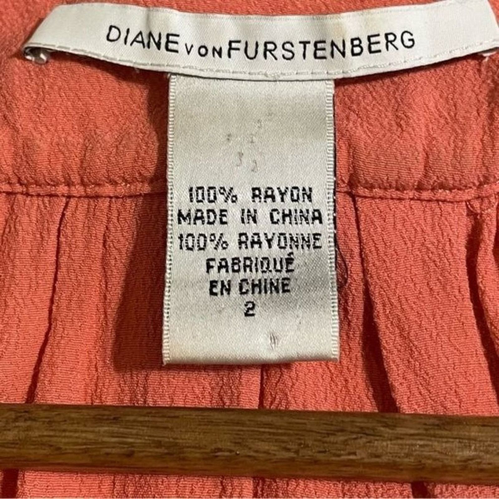 Diane von Furstenberg Diane Von Furstenberg Aquilina Blouse Tassel Tie Orange 2 Size XS / US 0-2 / IT 36-38 - 5 Thumbnail