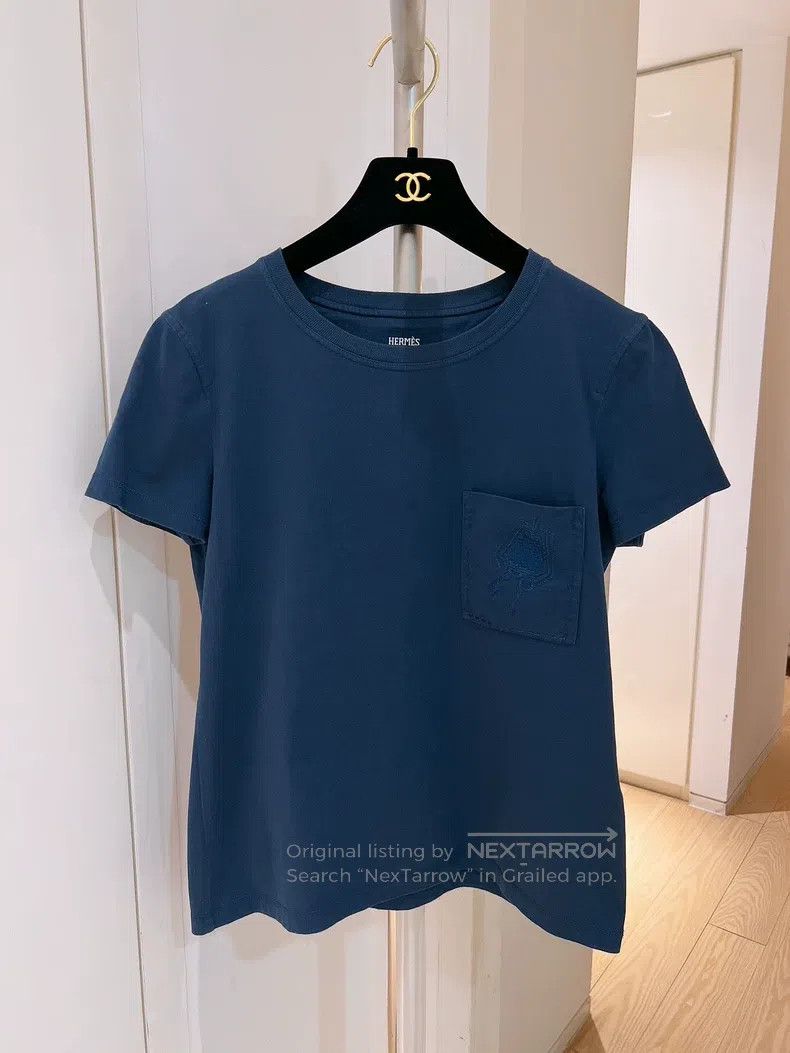 Hermes Hermes Dark blue single pocket short sleeve Size XS / US 0-2 / IT 36-38 - 1 Thumbnail