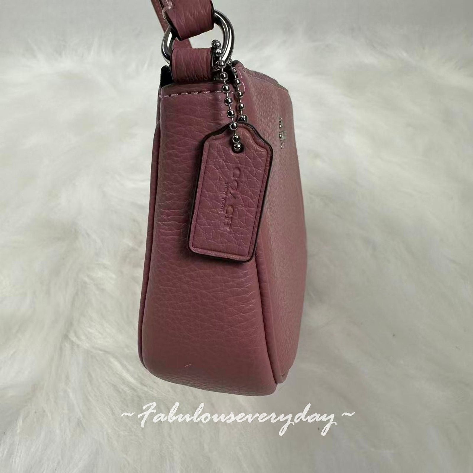 Coach Coach Nolita 19 Wristlet Handbag Clutch Leather Dusty Pink Size ONE SIZE - 3 Thumbnail