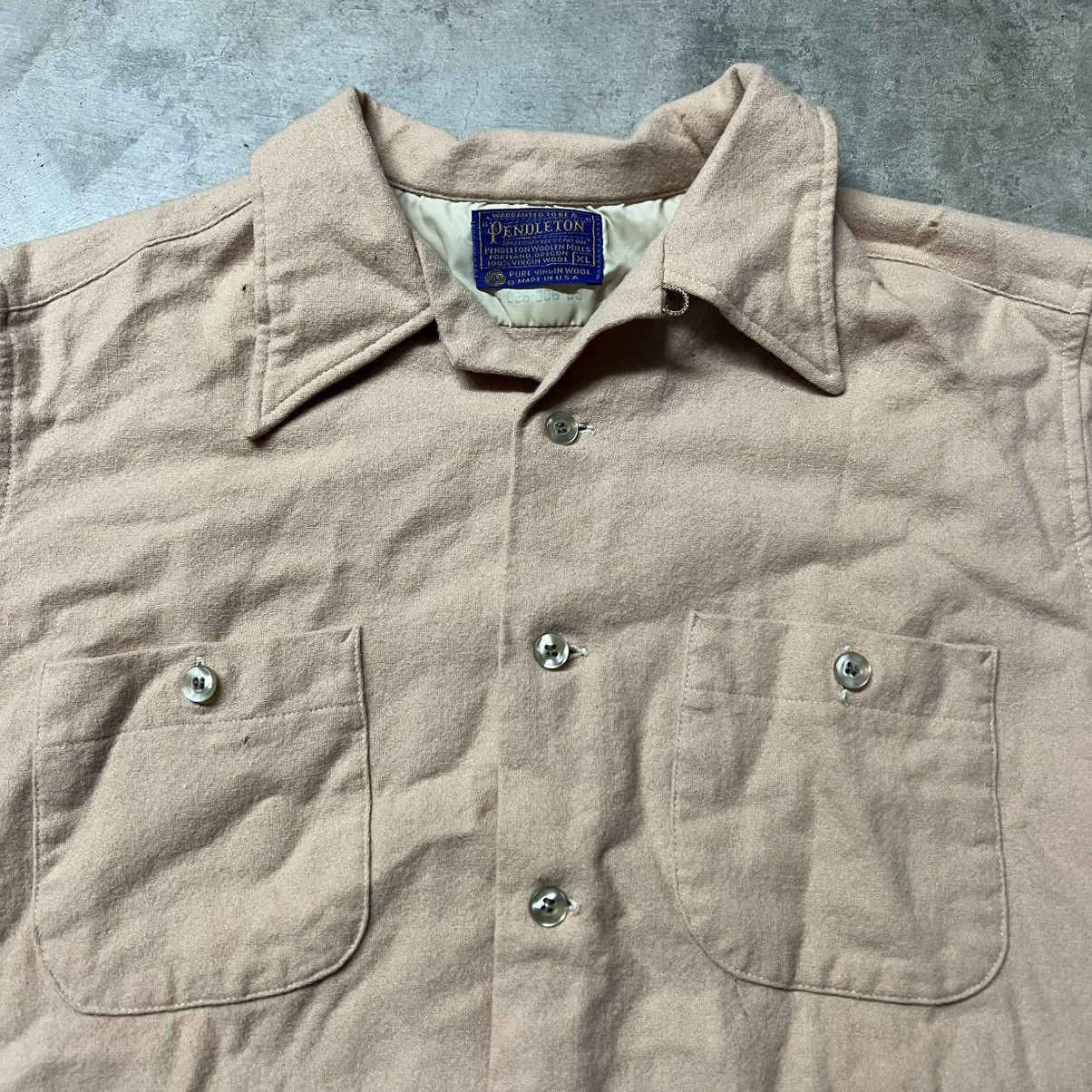 Pendleton × Vintage Vintage 90’s Pendleton 🇺🇸 CPO Loop-Collar Wool L/S Shirt Size US XL / EU 56 / 4 - 5 Thumbnail