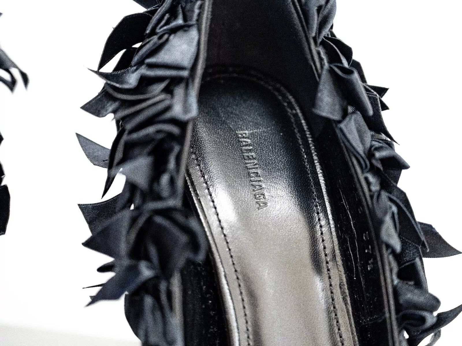 Balenciaga Balenciaga Marie Antoinette Knife Black Satin Bow Pumps Heel Size US 7.5 / IT 37.5 - 6 Thumbnail