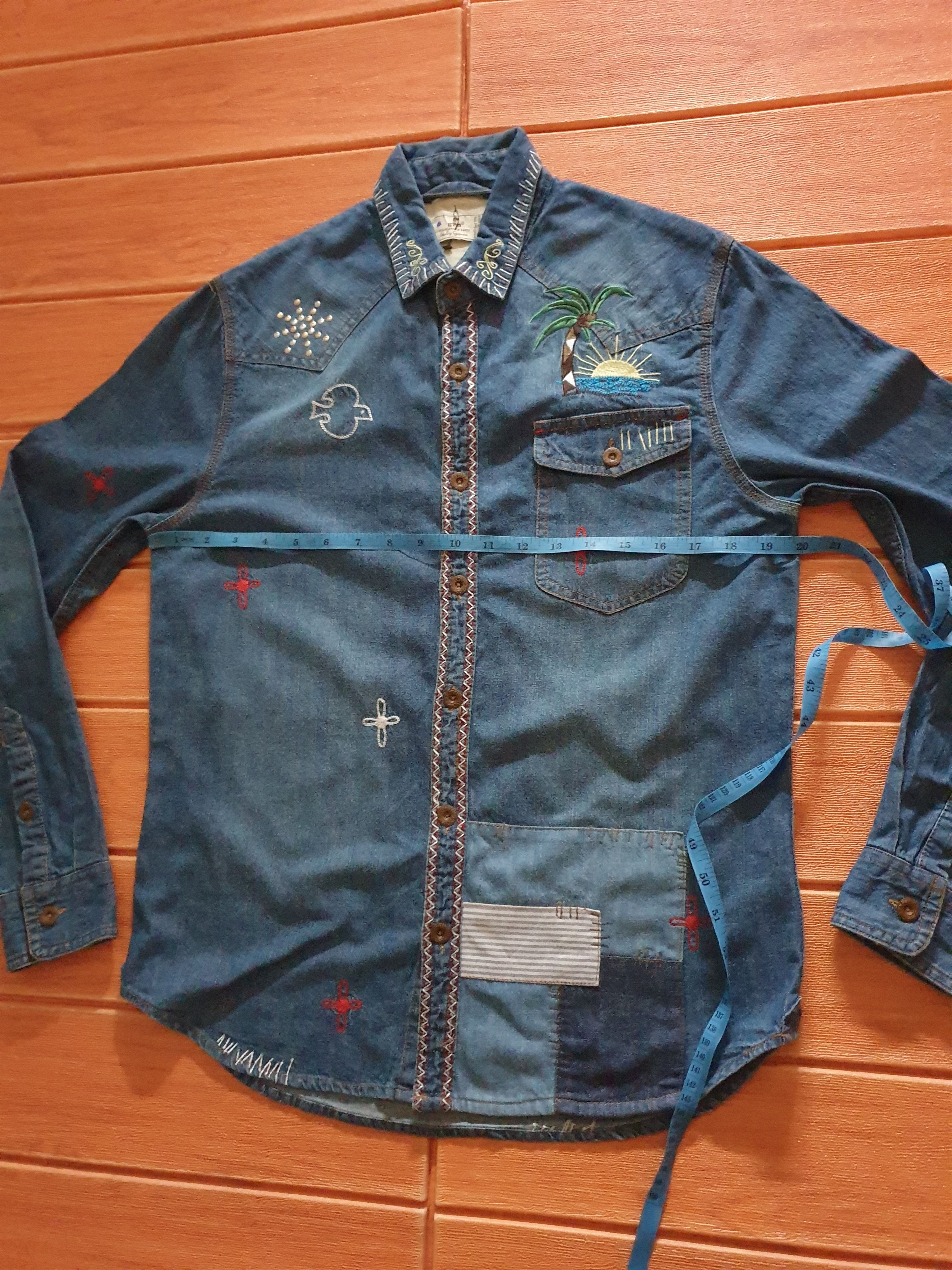 GRN Grn shashiko patchwork shirt Size US M / EU 48-50 / 2 - 6 Thumbnail