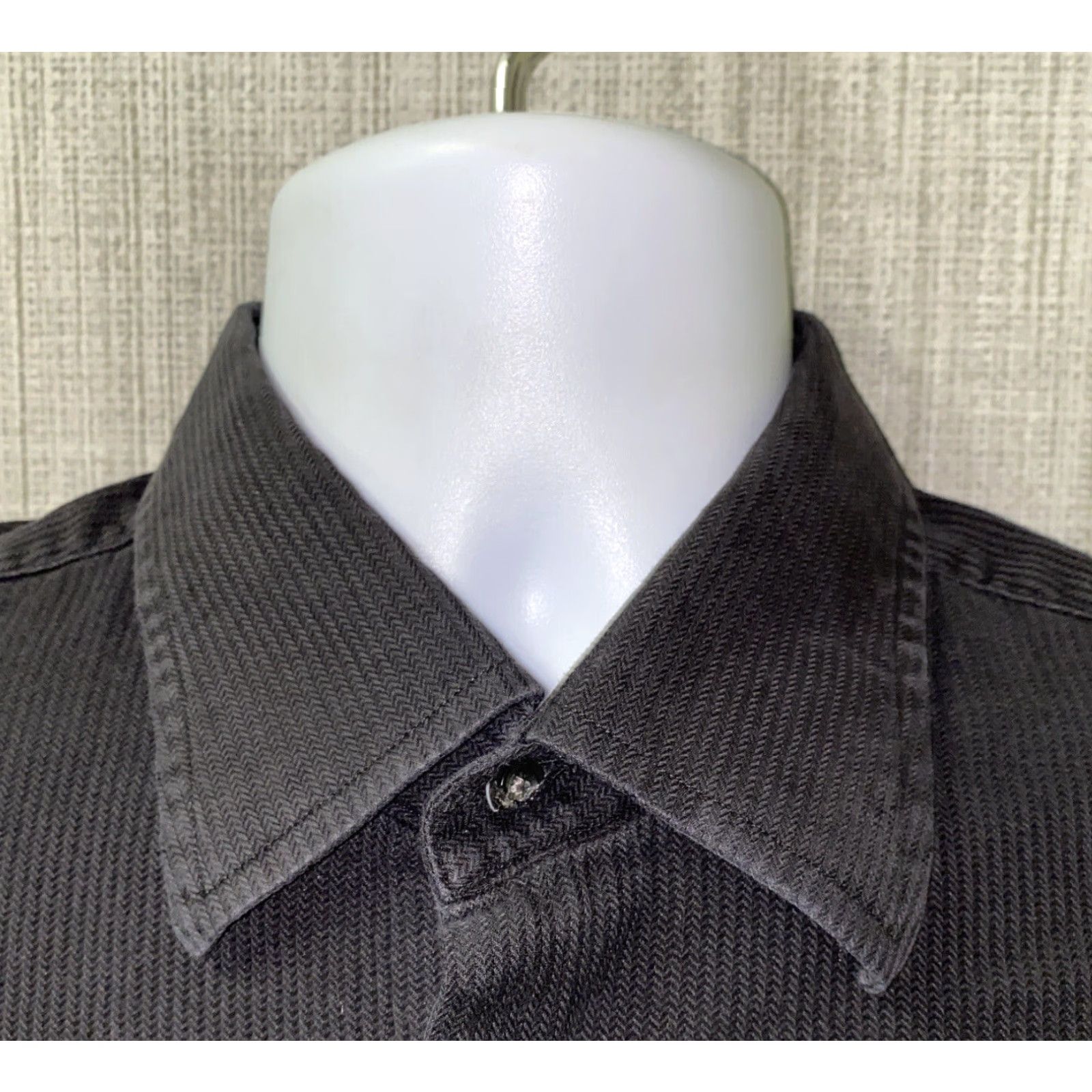 Hugo Boss Boss Hugo Boss Mens Black Long Sleeve Button Front Shirt Size 16 Size 42R - 3 Thumbnail