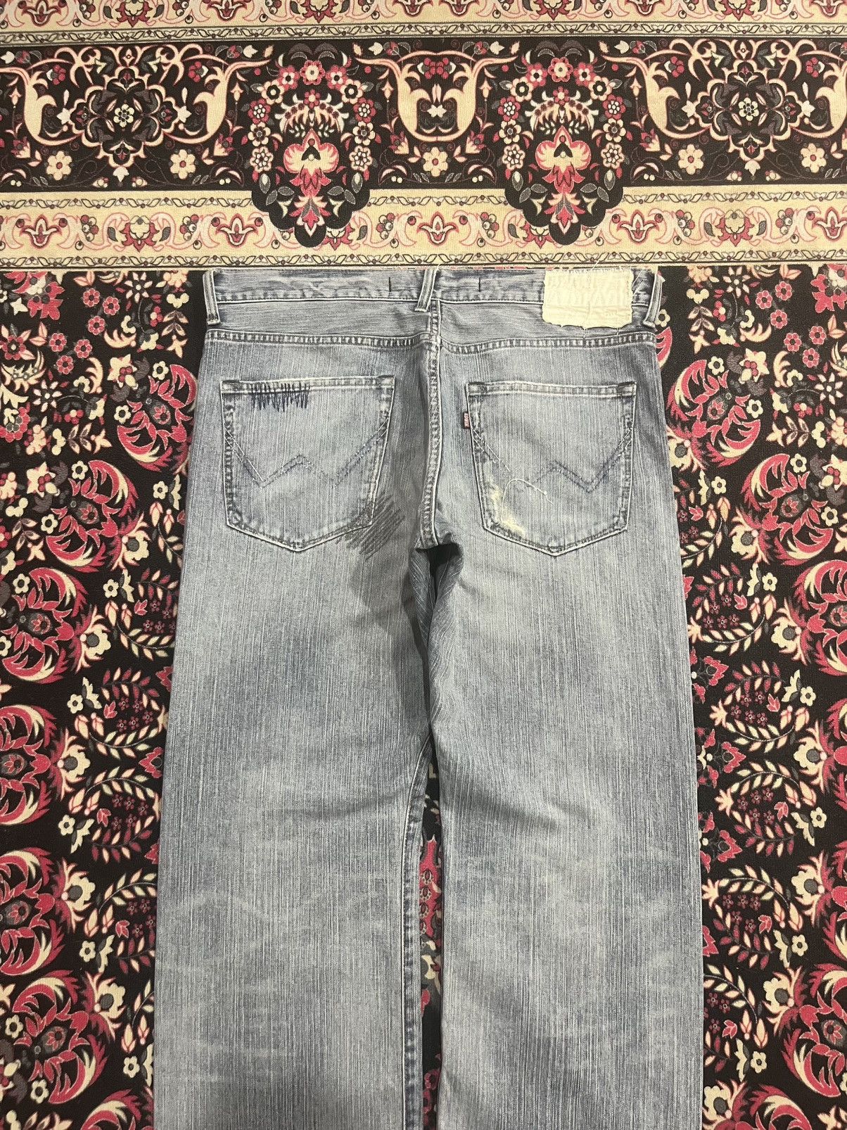 Edwin Vintage Edwin XVS Light Blue Sashiko Patchwork Loose Jeans Size US 34 / EU 50 - 6 Thumbnail