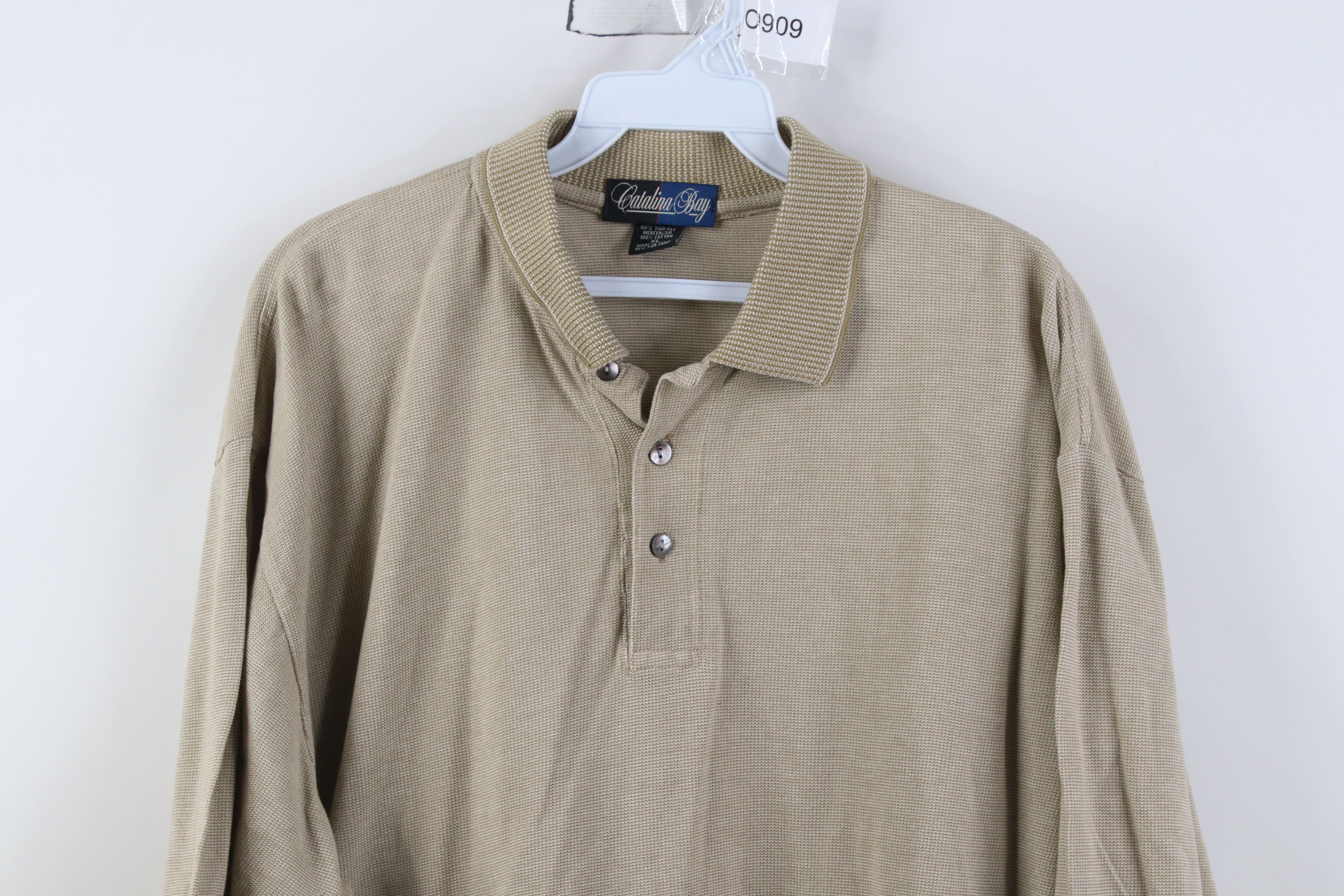 Vintage Vintage 90s Streetwear Knit Collared Golf Polo Shirt Beige Size US XL / EU 56 / 4 - 2 Thumbnail