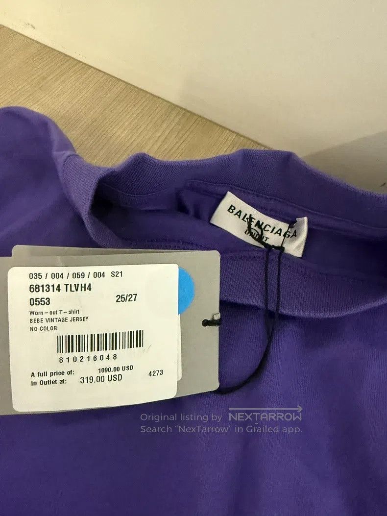 Balenciaga Balenciaga Violet Bebe Crystal Short Sleeve T-Shirt Size US XL / EU 56 / 4 - 3 Thumbnail