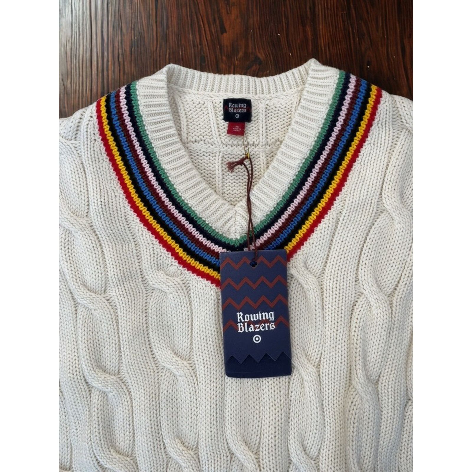 Rowing Blazers Rowing Blazers x Target Croquet Stripe Cable Knit Sweater XS Size XS / US 0-2 / IT 36-38 - 6 Thumbnail