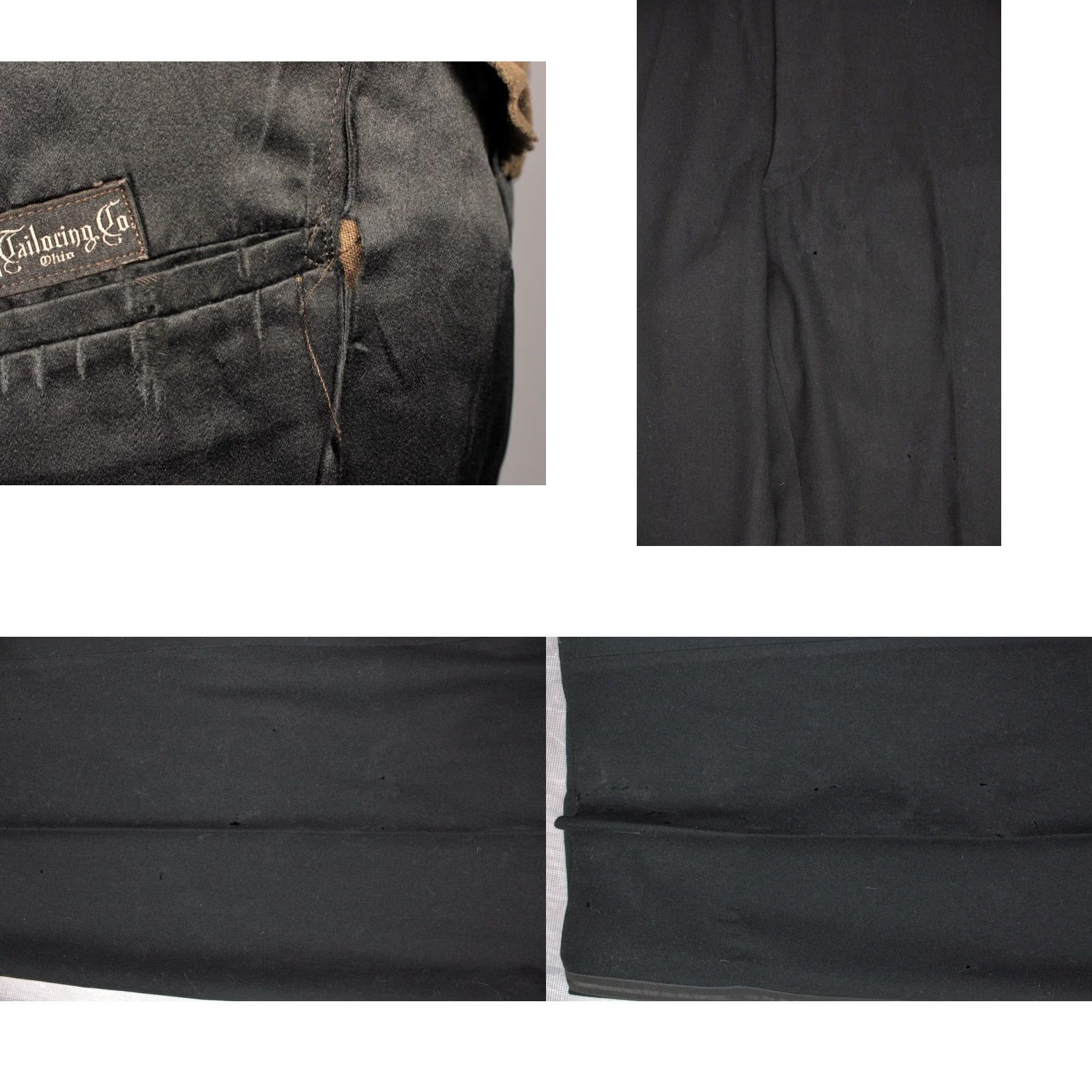 Vintage VINTAGE Men's 1920s-30s Tuxedo Suit Black Wool 2 PC Jacket Pants Sz M 1925 NRA Label, Button Fly, 2 Piece, Vintage Look Mens Size 40R - 11 Thumbnail