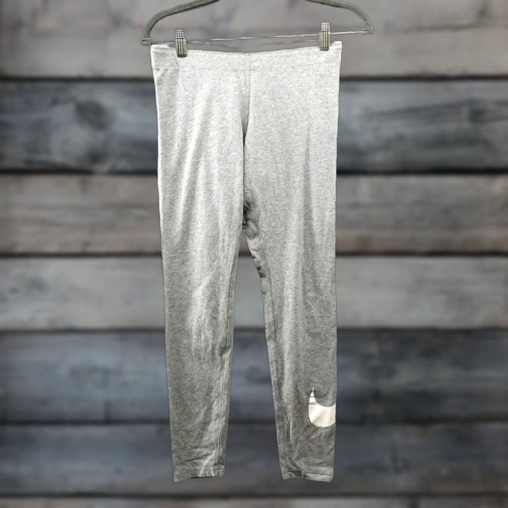 Nike Nike Club Logo Leggings Womens M Gray Swoosh Cotton Blend Yoga Gym Lounge Size 32" / US 10 / IT 46 - 1 Thumbnail