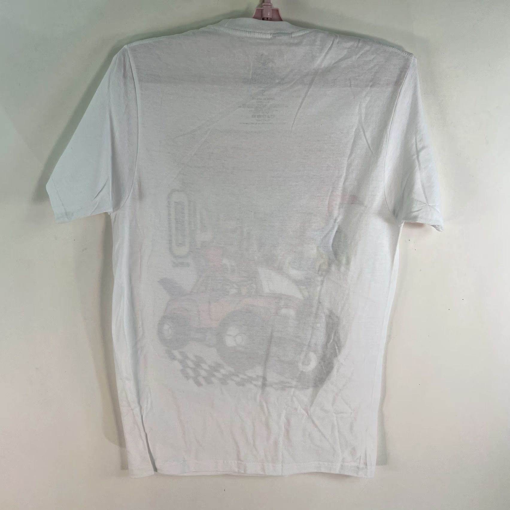 Vintage Walter Lance Woody Woodpecker Hot Rod Car T-Shirt Mens Size S White Graphic Print Size US S / EU 44-46 / 1 - 3 Thumbnail