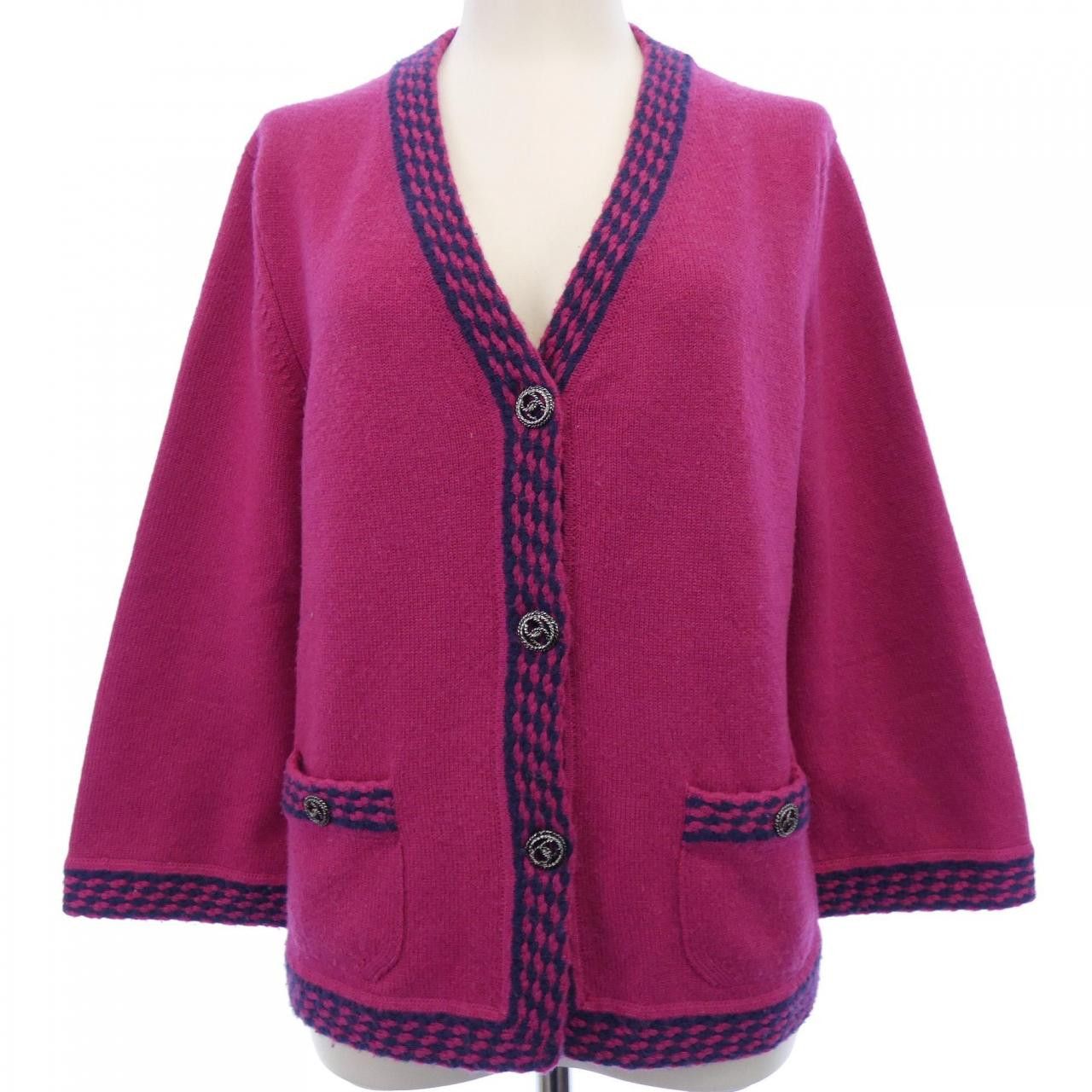 Chanel Chanel Chanel Cashmere Cardigan Textile Tops P40294K02905 DUTY FREE for USA Size ONE SIZE - 1 Thumbnail