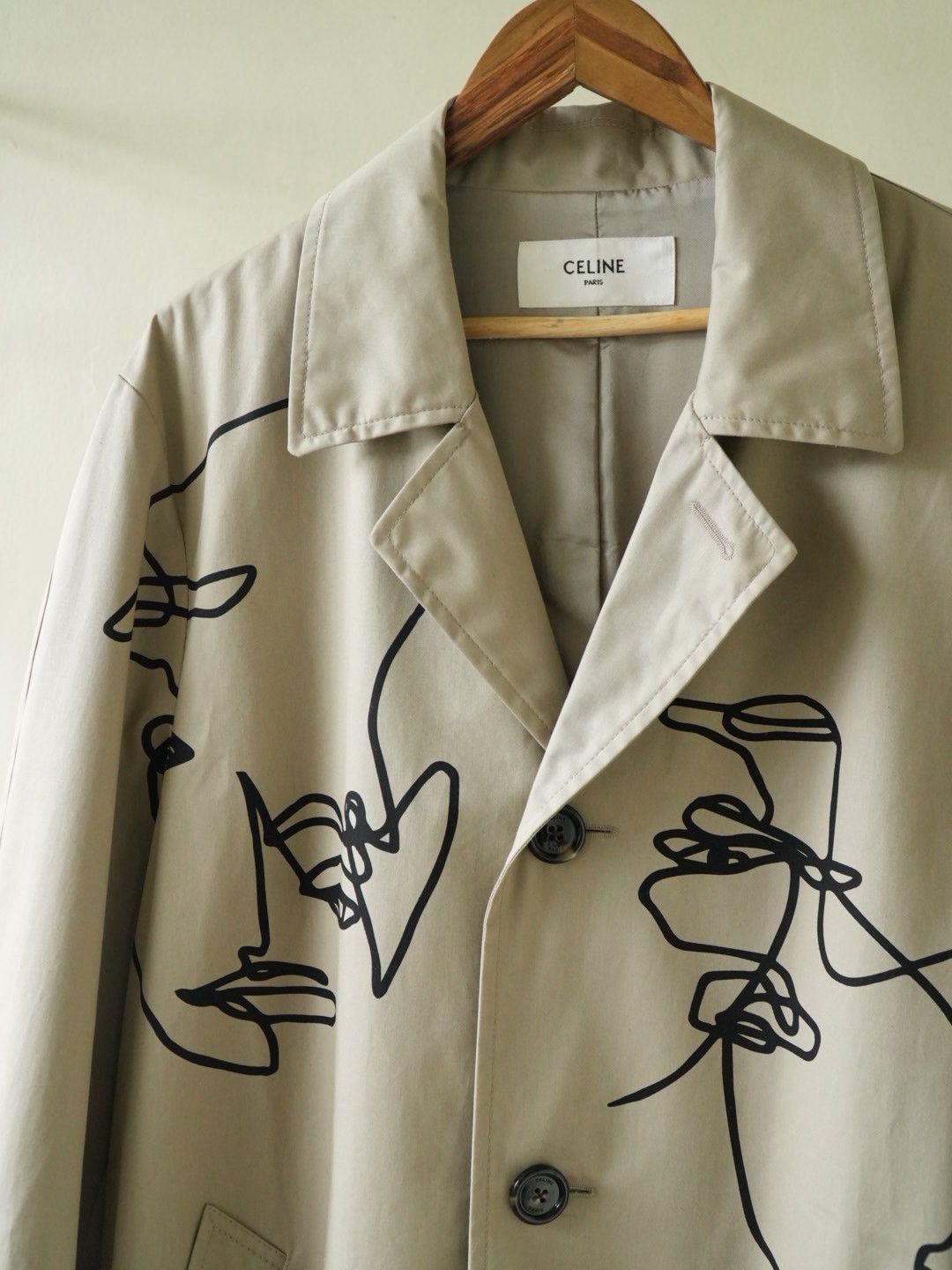 Celine Celine Printed Cotton-Gabardine Trench Coat In Neutrals Size US M / EU 48-50 / 2 - 4 Thumbnail