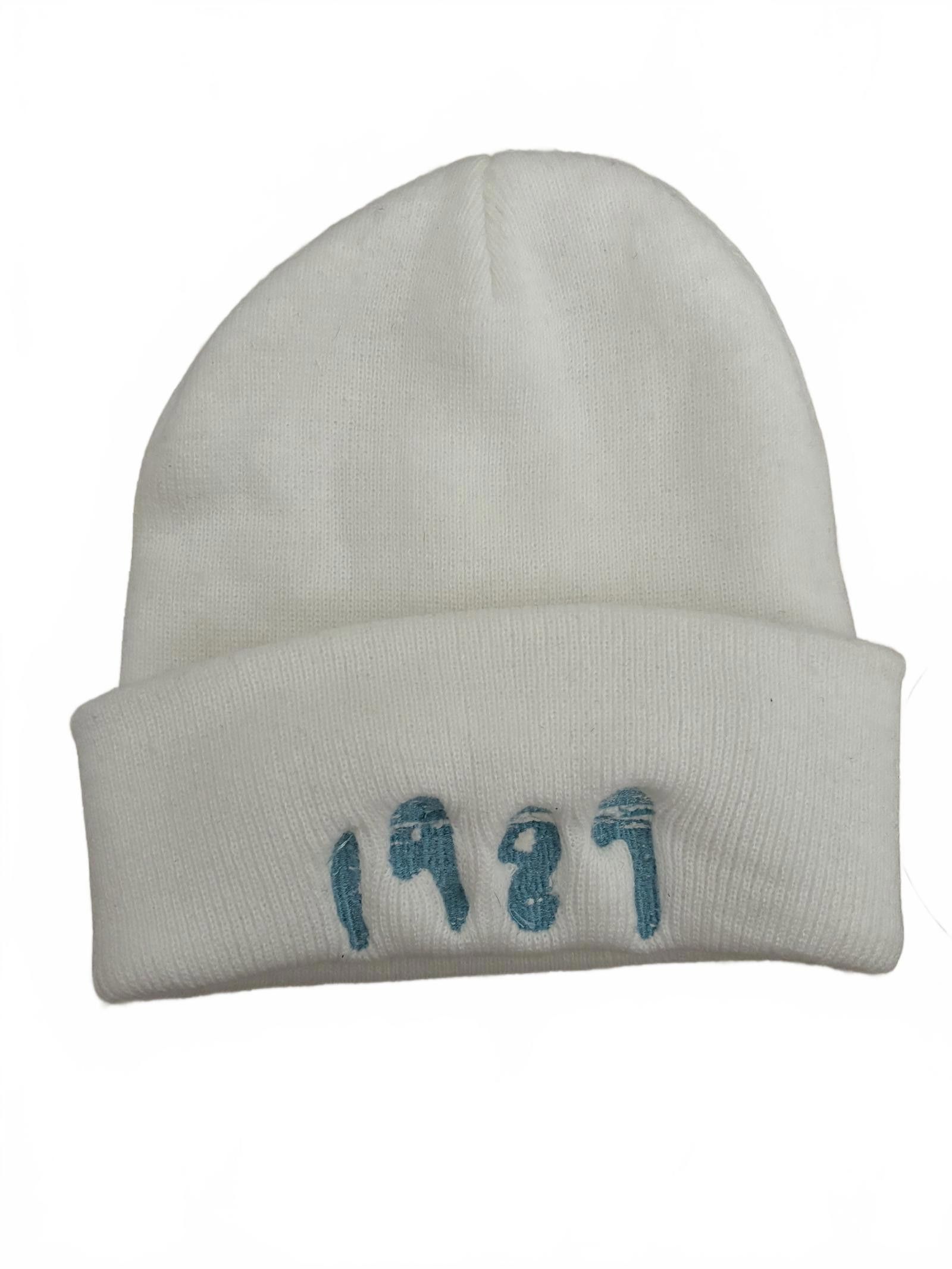 Designer NWOT Taylor Swift 1989 Cozy White Beanie with Embroidery Size ONE SIZE - 1 Thumbnail