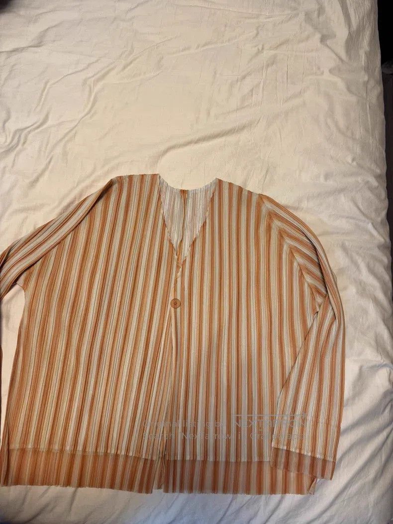 Issey Miyake Issey Miyake Brown Striped Yarn Cardigan Size XL / US 12-14 / IT 48-50 - 1 Thumbnail