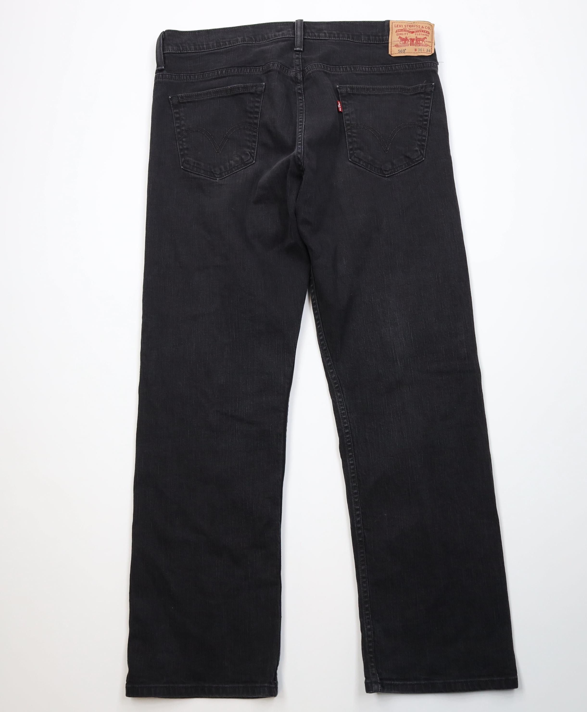 Levi's Vintage Y2K Levis 569 Straight Wide Leg Denim Jeans Black Size US 36 / EU 52 - 10 Thumbnail