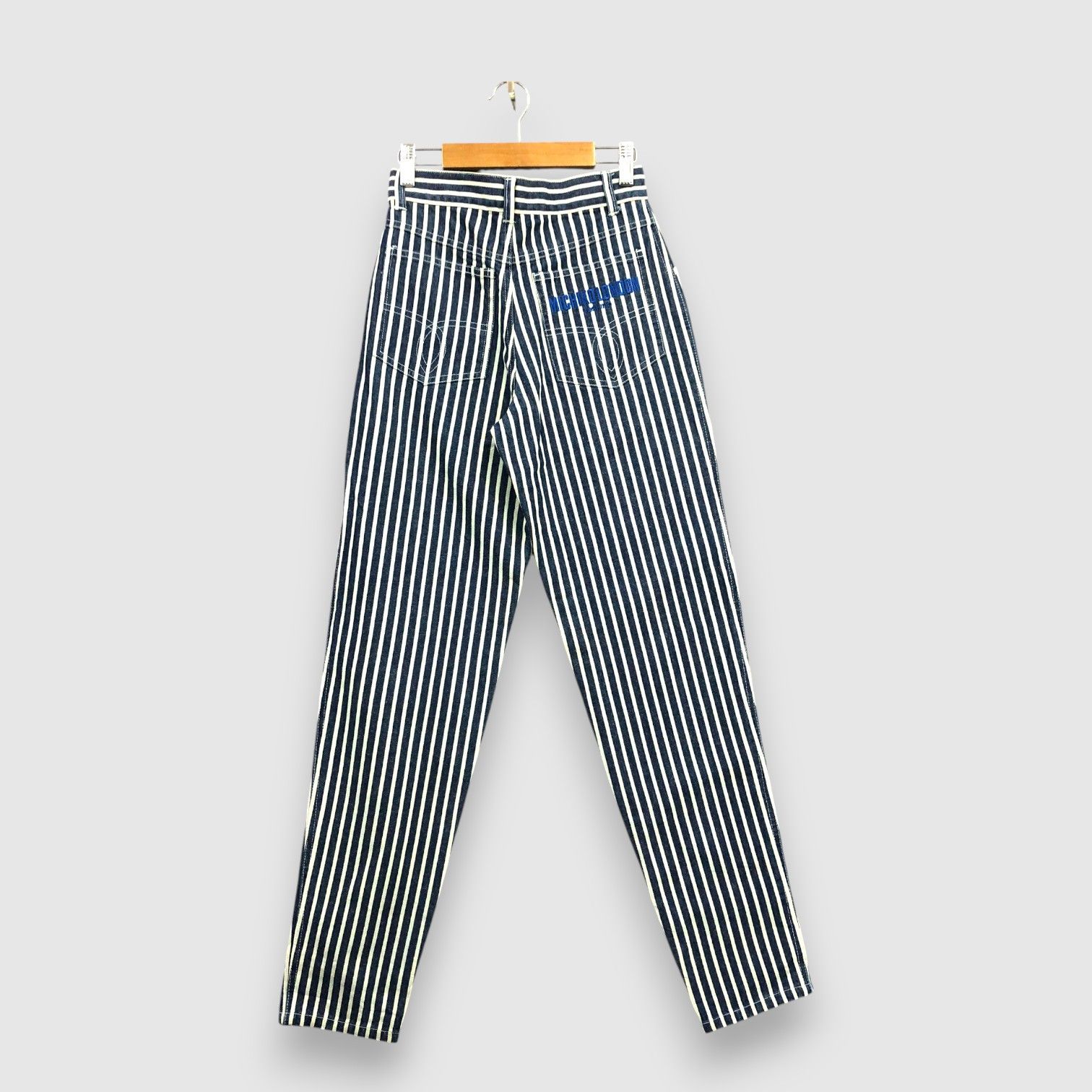 Michiko Koshino Vintage Michiko London Hickory Jeans Japanese Stripes Denim Size 24" / US 00 / IT 34 - 2 Thumbnail