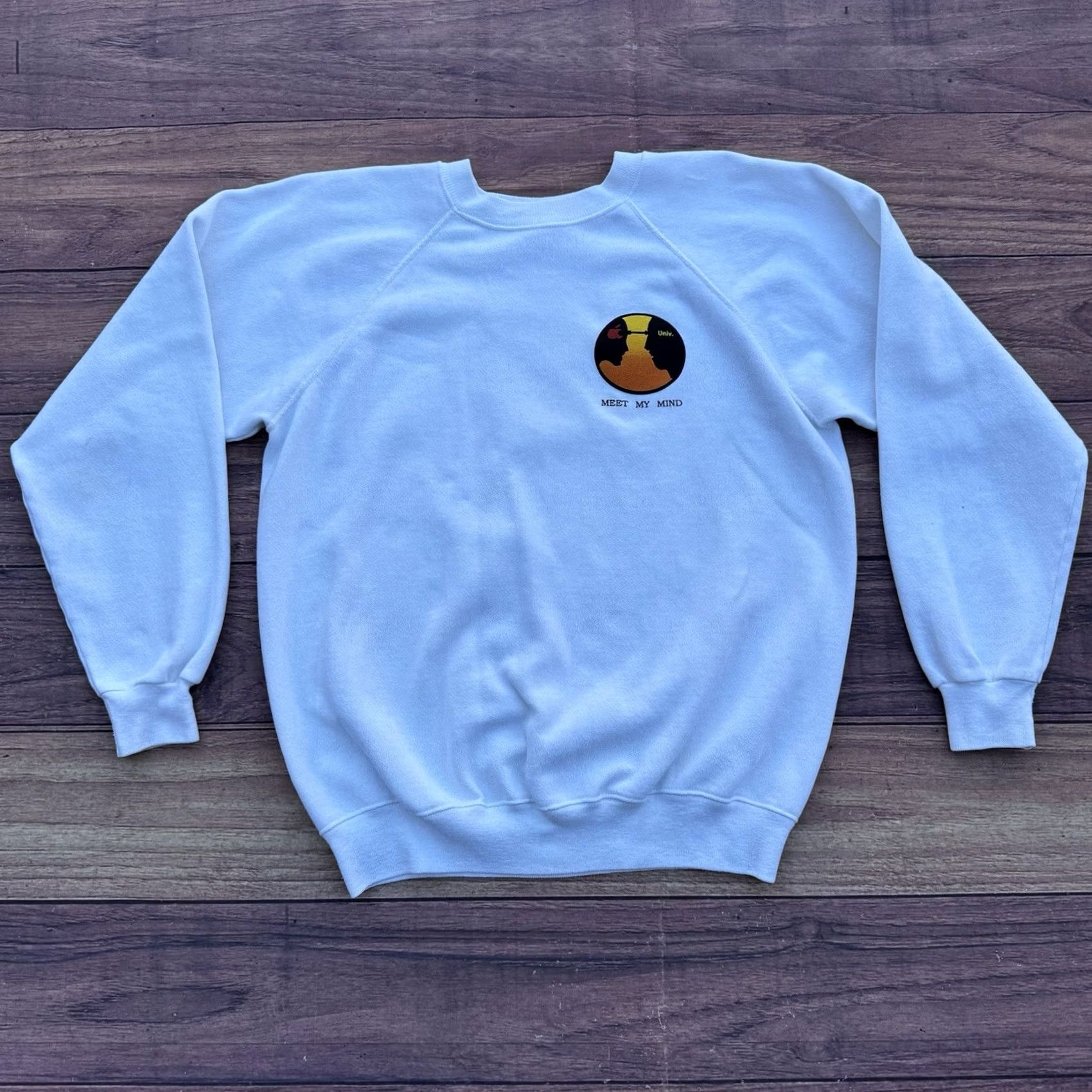 Hanes VINTAGE Apple Sweatshirt Hanes L White 80s External Research “Meet My Mind” Steve Jobs Pullover Men L Size US L / EU 52-54 / 3 - 2 Thumbnail