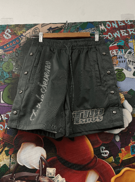 TRIPLE SEVENS Triple Sevens 7 Nylon Grey Button Up Shorts Size US 34 / EU 50 - 1 Preview