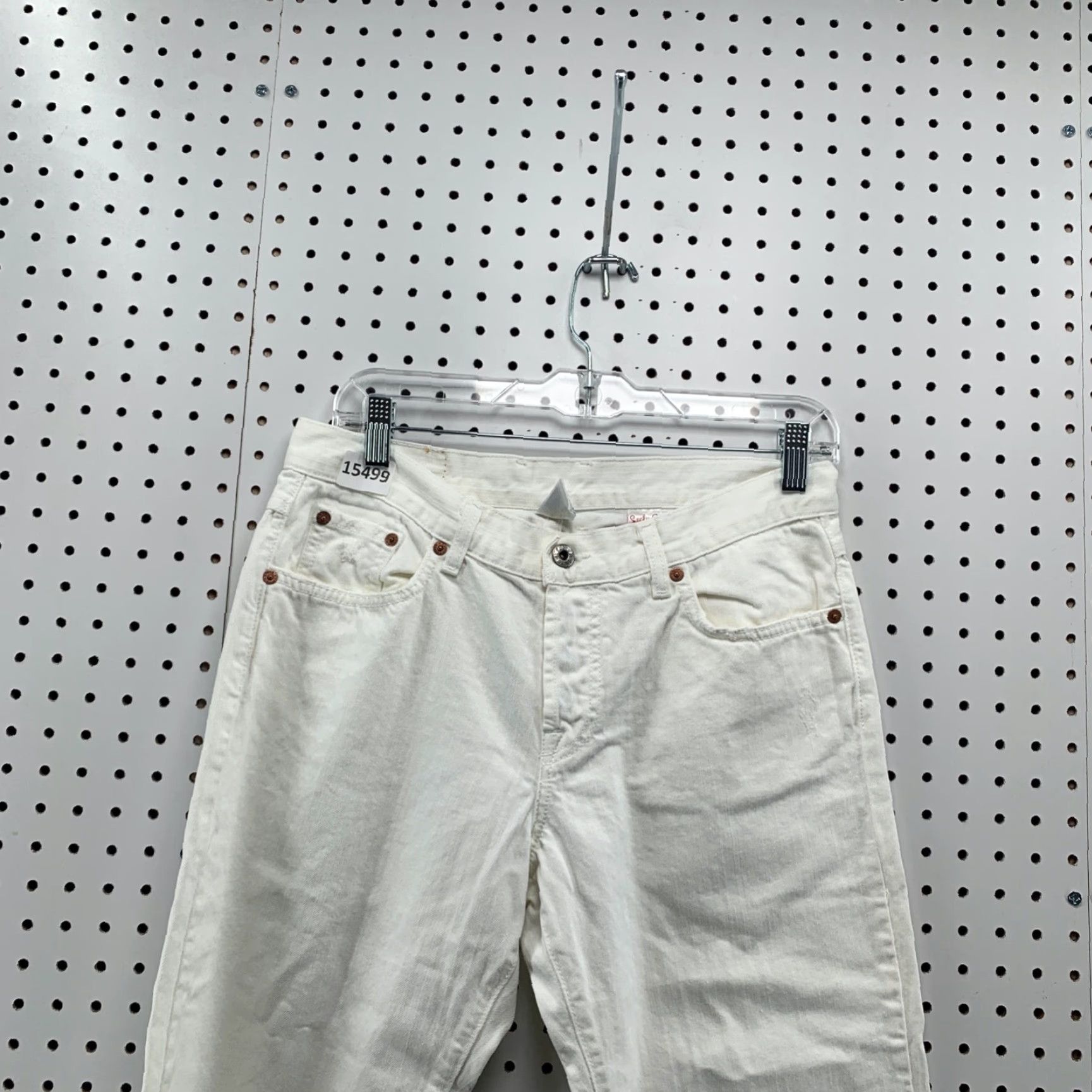 Lucky Brand VINTAGE Lucky Brand Jeans Main Selling Point White Dungarees Capris 32x23 Women 8/29 USA 1990s Womens Jeans Size 30" / US 8 / IT 44 - 2 Thumbnail