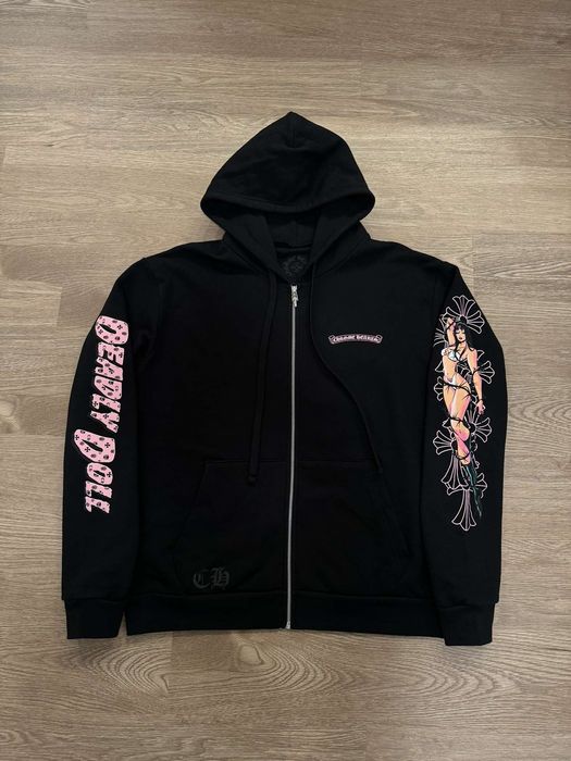 Chrome Hearts Chrome Hearts Deadly Doll multi cross hoodie | Grailed