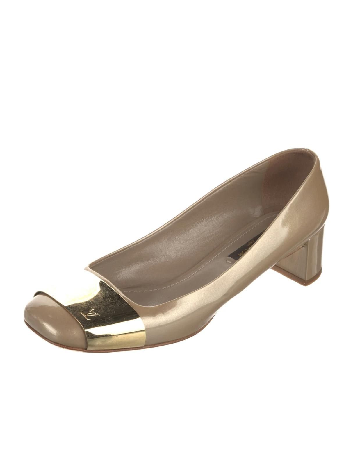 Louis Vuitton Louis Vuitton Patent Leather Pumps w/ Gold Emboss US7 | EU37 Size US 6 / IT 36 - 2 Thumbnail