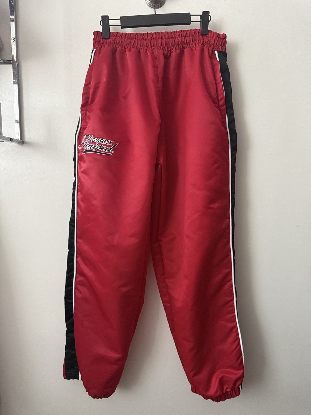 Born X Raised Red Nylon Warm Up Pants With Zipper Size Small Size US 30 / EU 46 - 1 Thumbnail