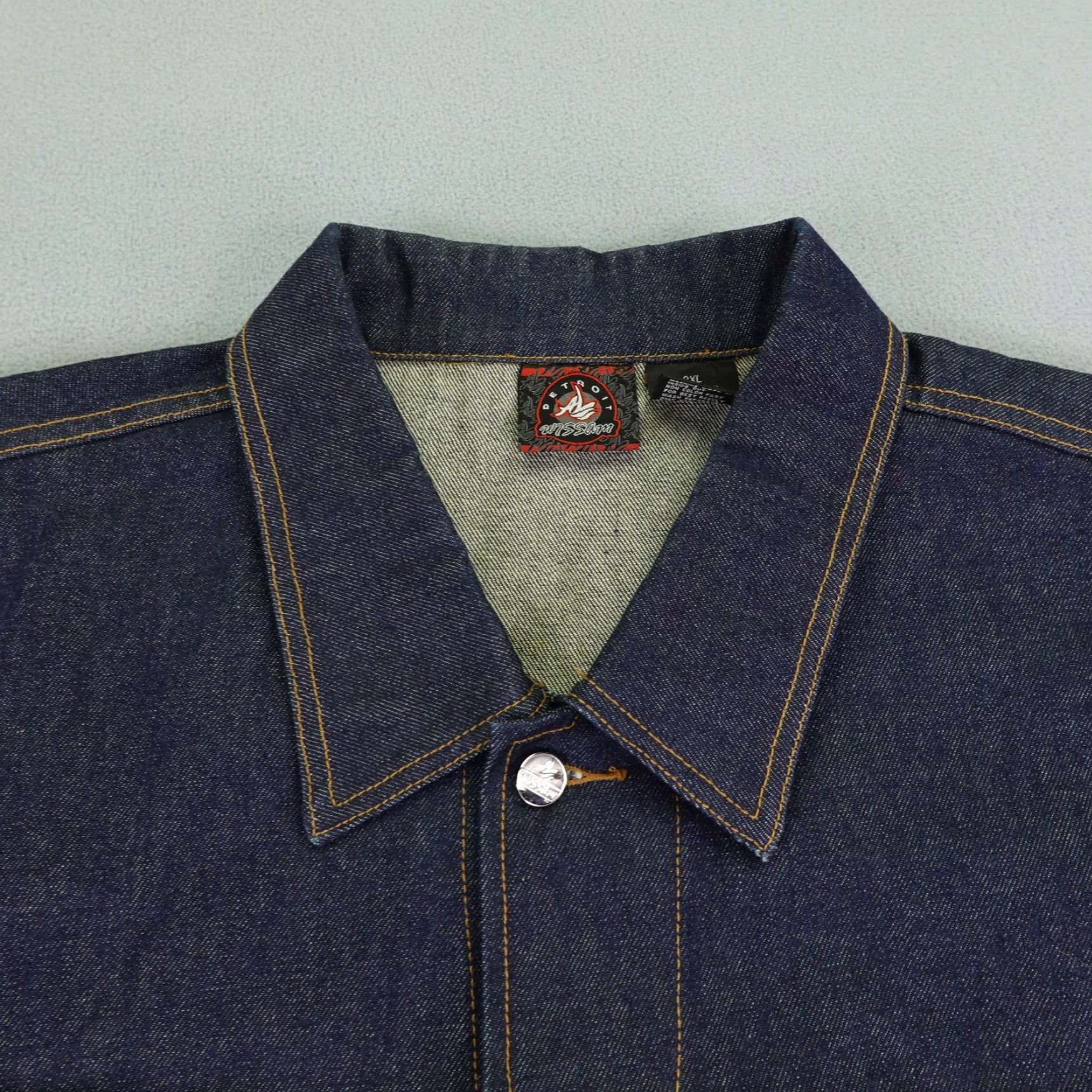 Vintage VINTAGE Al Wissam Denim Jacket Mens 2XL Blue Casual Hip Hop Art Music Overcoat Size US XXL / EU 58 / 5 - 2 Thumbnail