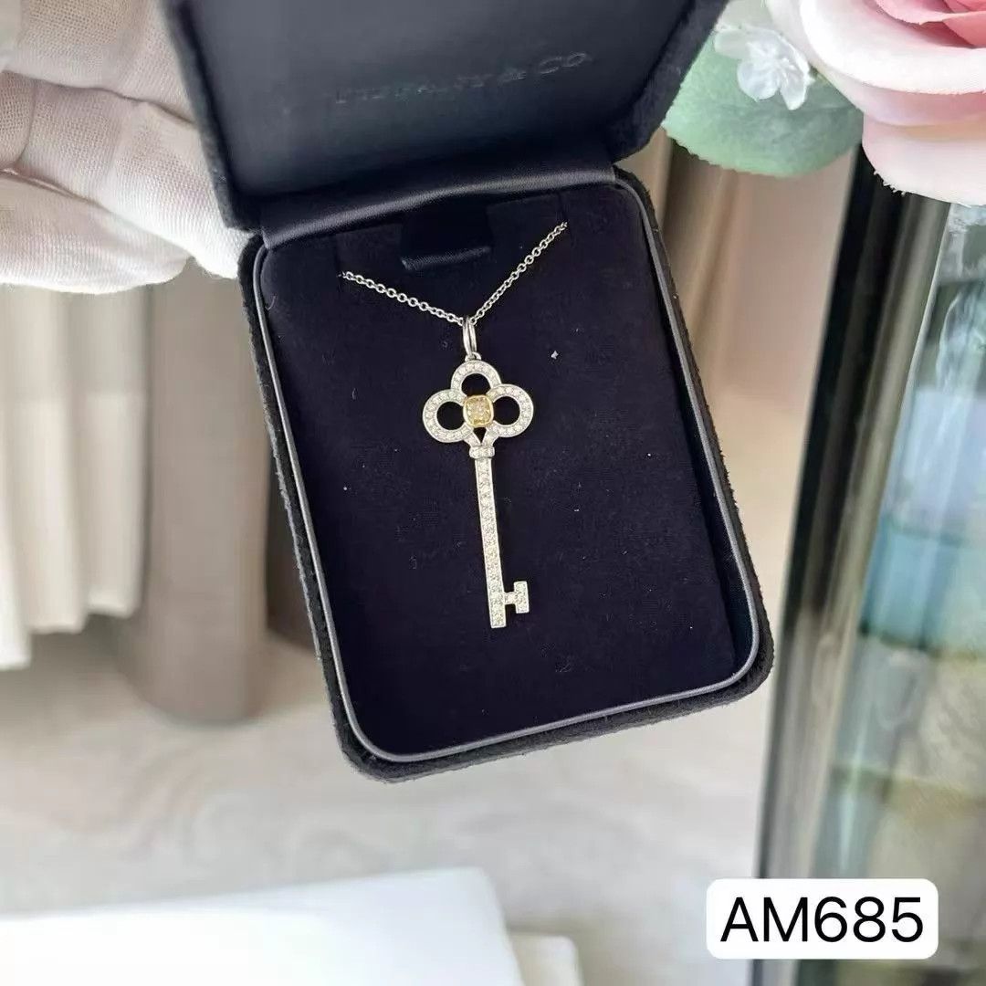 Tiffany & Co. Tif Y.Diamond Pave Pt Necklace 46cm w/Box,Cert 50k+ w/Offer Size ONE SIZE - 4 Thumbnail