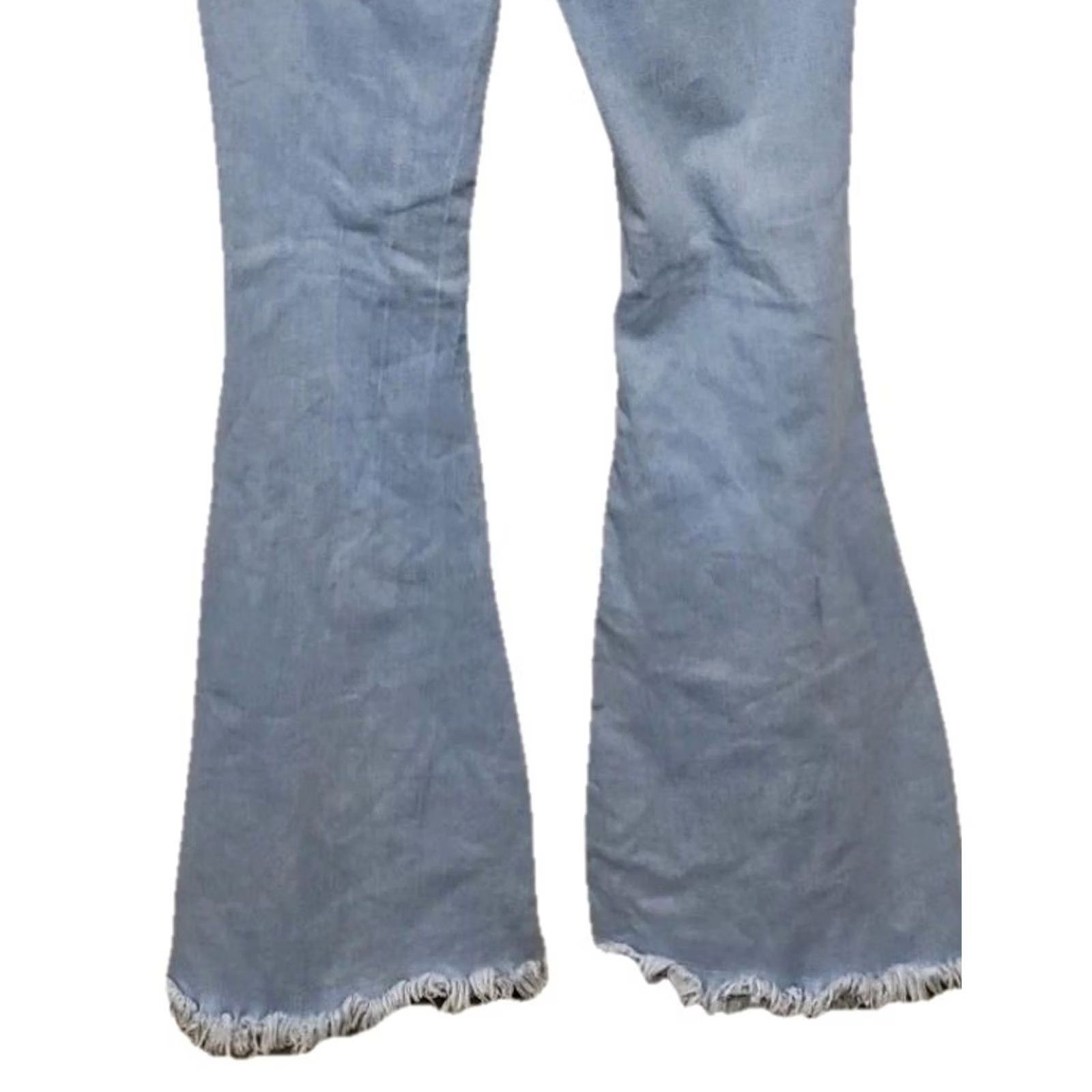 Vintage JC JO Distressed Flare Jeans Womens M Light Wash Raw Hem Ripped Knees Jeans Distressed Flare Jeans Womens M Light Blue 90s? Size 32" / US 10 / IT 46 - 6 Thumbnail