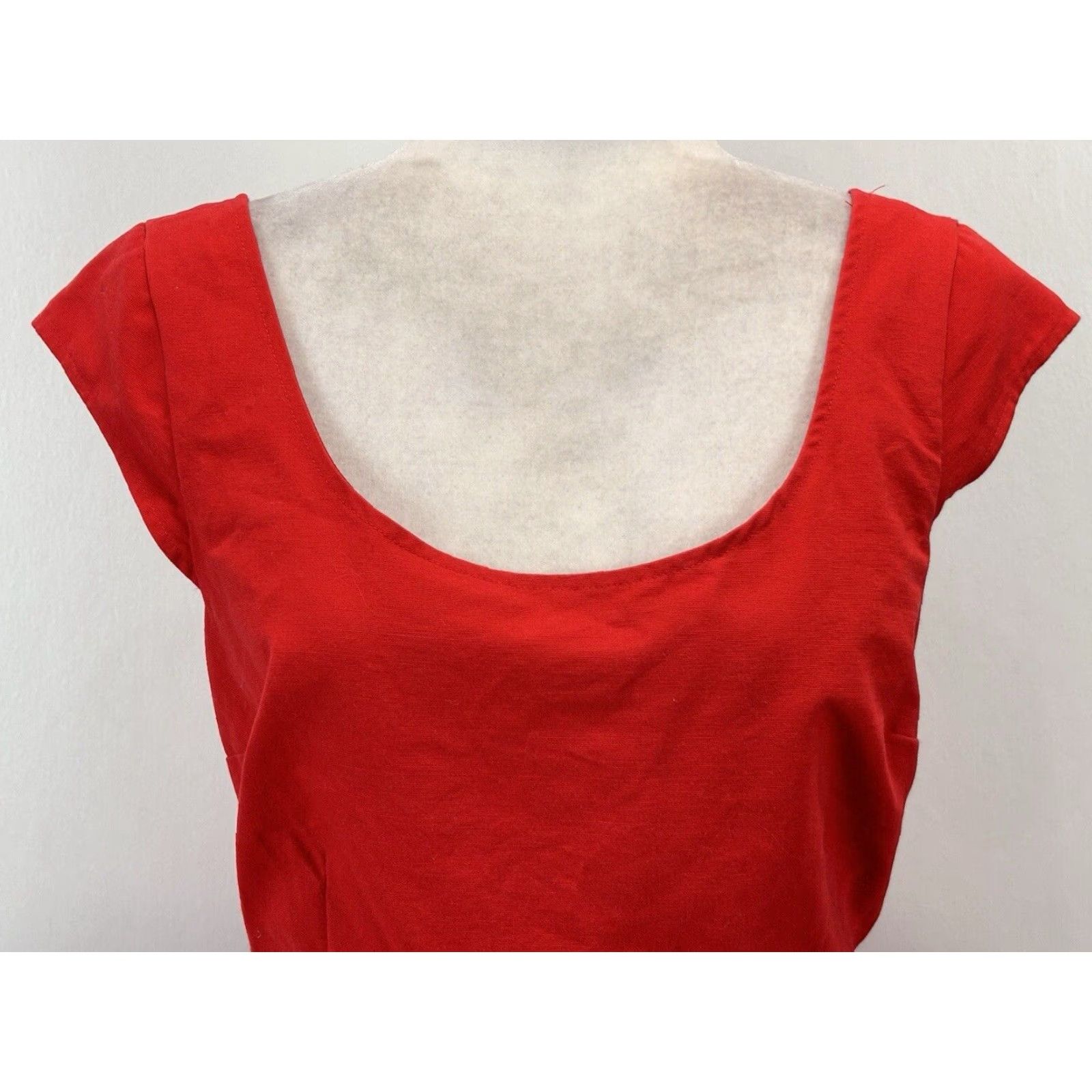 American Eagle Outfitters American Eagle Red Skater Dress, Fit and Flare, Short Sleeve, Size 6, Women's Size M / US 6-8 / IT 42-44 - 5 Thumbnail