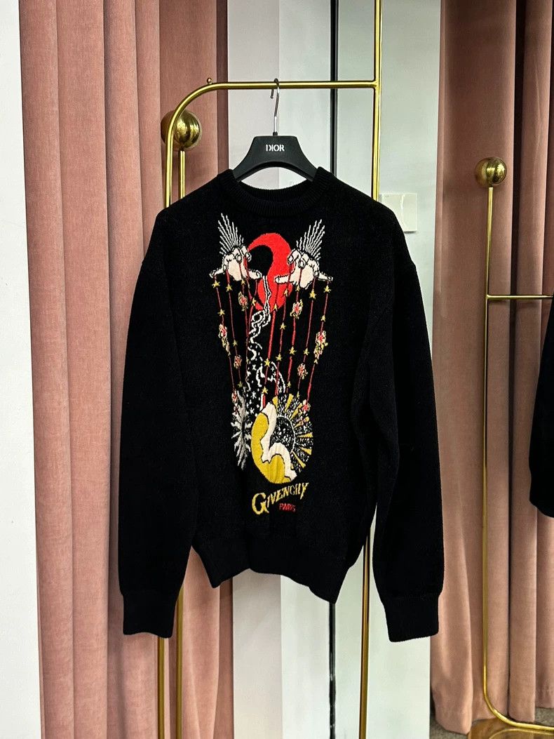 Givenchy Givenchy Zodiac Series Letter Logo Printed Knit Sweater Lo Size US XS / EU 42 / 0 - 1 Thumbnail