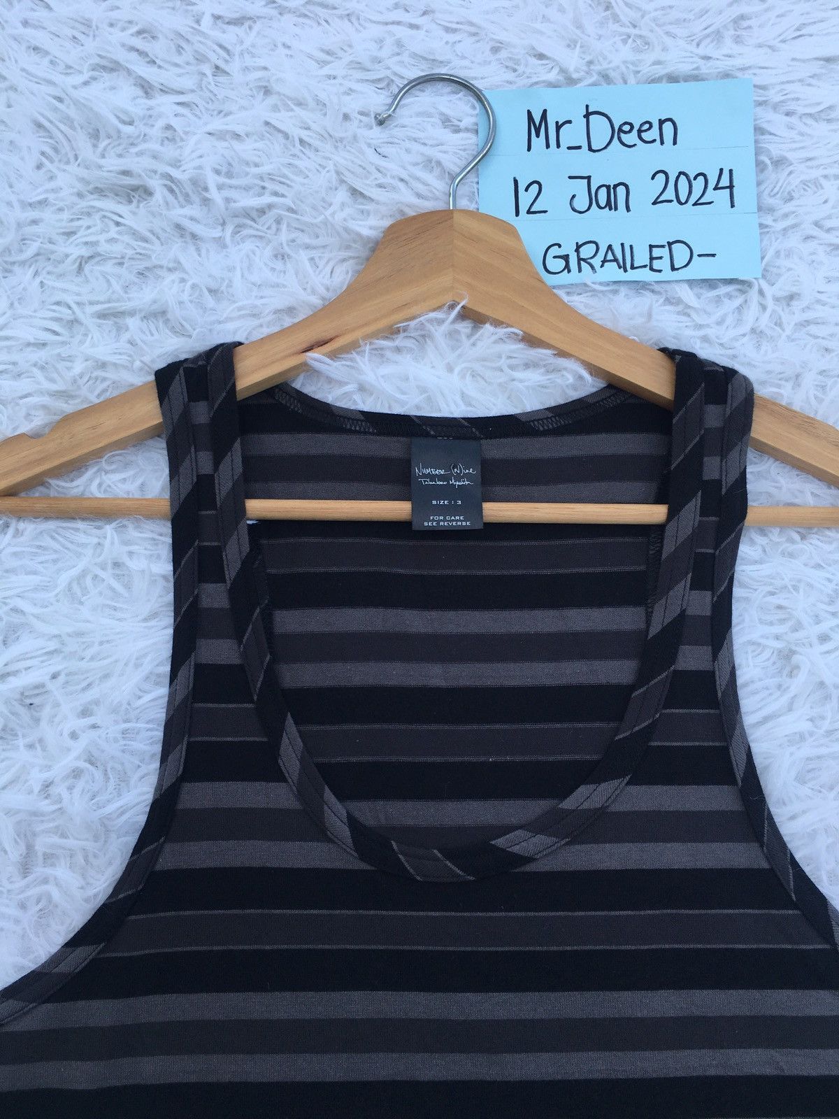 Number (N)ine Rare Number Nine Stripes Sleeveless Top Size US M / EU 48-50 / 2 - 6 Thumbnail