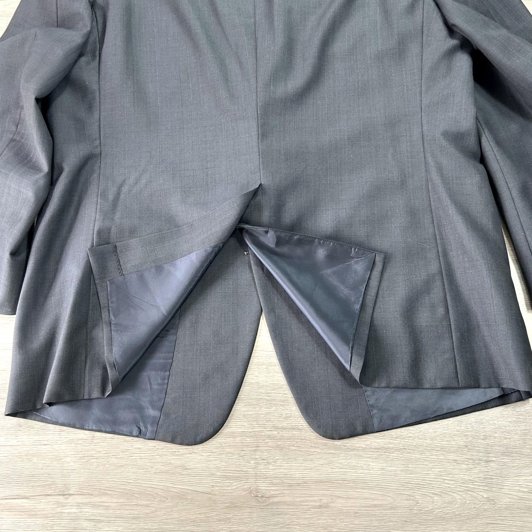 Vintage Hickey Freeman Blazer Mens 48R Gray Wool Two-Button Notch Lapel Made in USA Jacket Coat Suit Jacket Size 48R - 6 Thumbnail