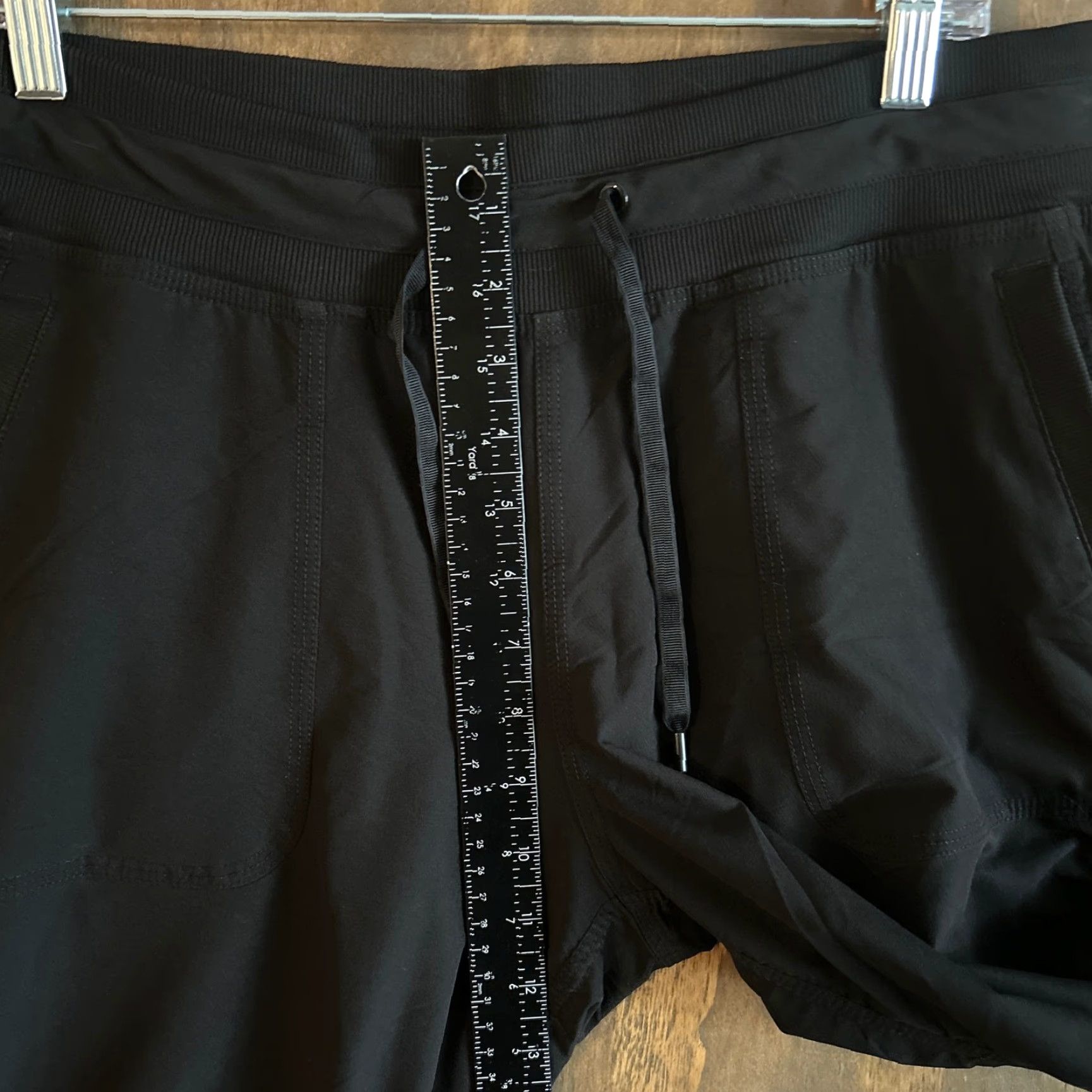 Vintage Unbranded Womens Pants Black High Rise Pull On Drawstring Lightweight 33 Waist Size 24" / US 00 / IT 34 - 5 Thumbnail