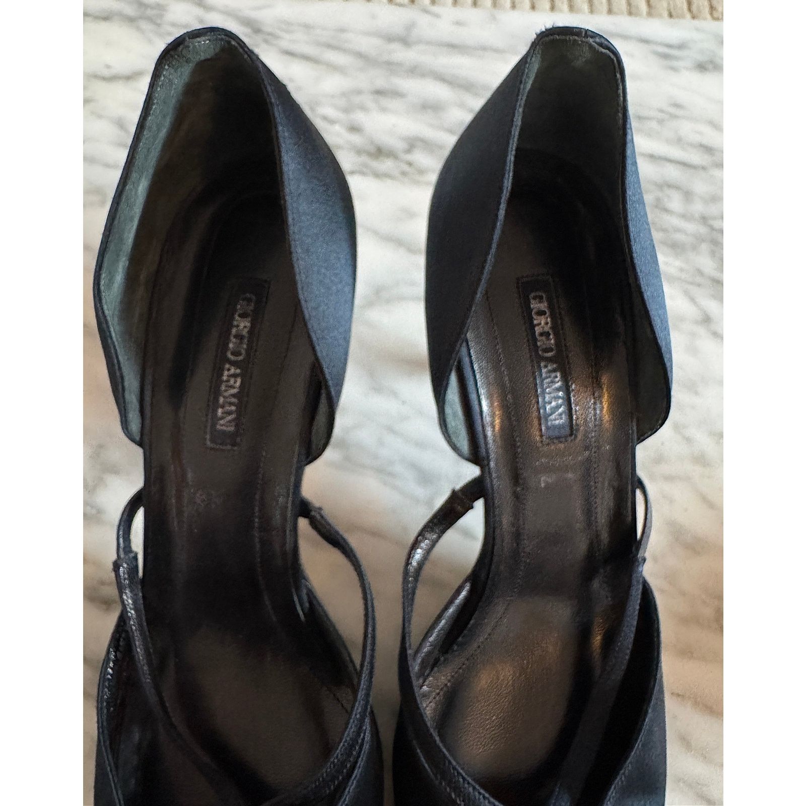 Giorgio Armani Giorgio Armani Satin ankle-strap pumps Black Size US 8.5 / IT 38.5 - 3 Thumbnail