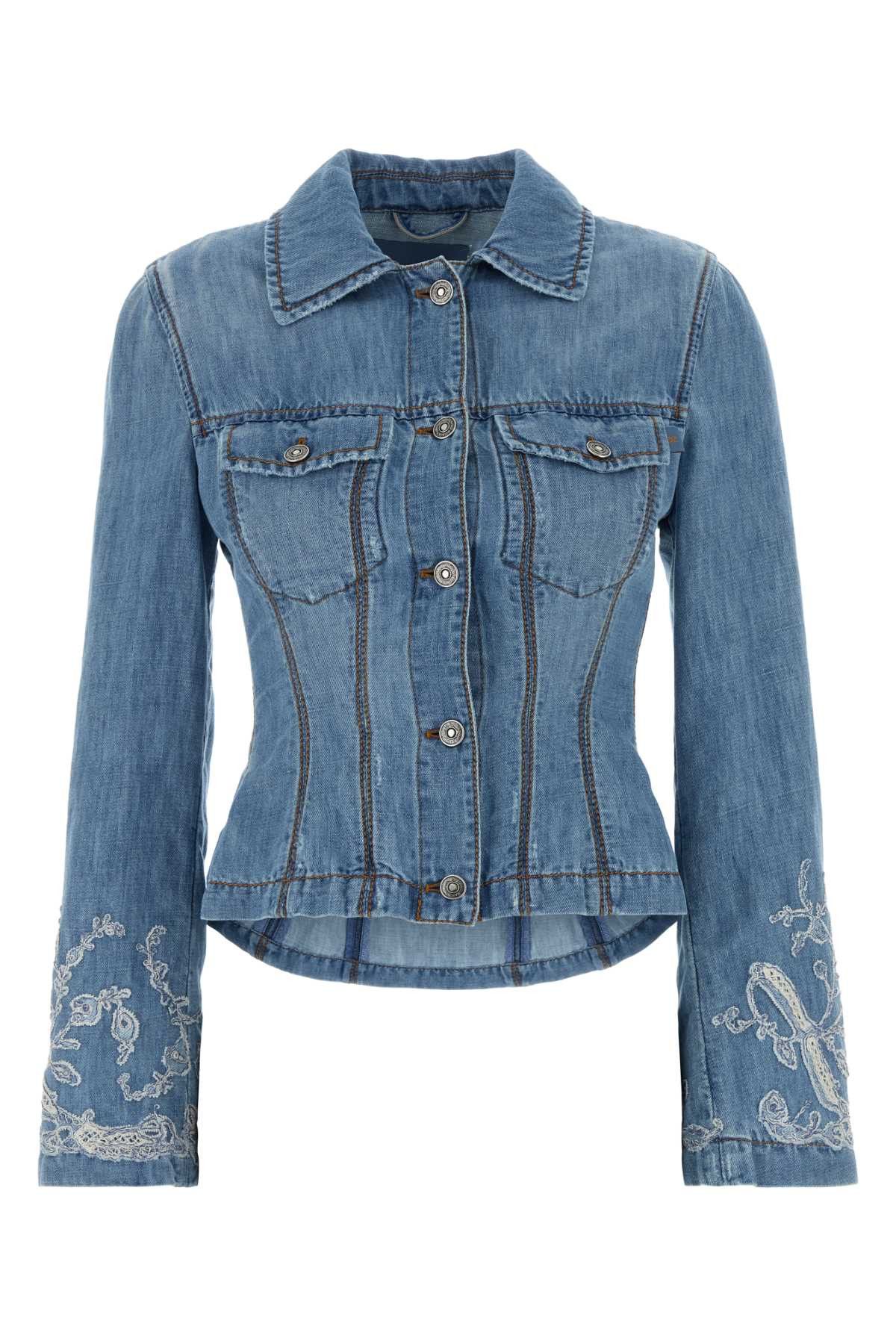Ermanno Scervino Denim Jacket Size S / US 4 / IT 40 - 1 Thumbnail