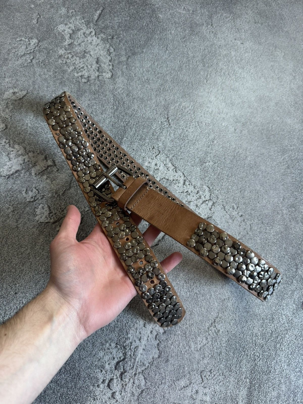 If Six Was Nine Retro leather metal rhinestones belt Y2K L.G.B. 90s opium Size ONE SIZE - 6 Thumbnail