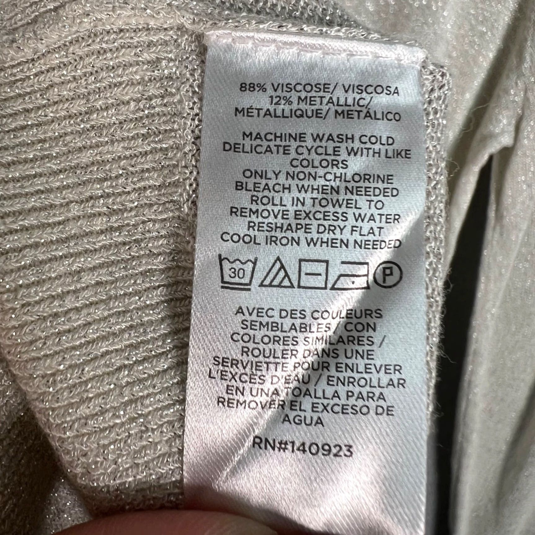 Loft VINTAGE Loft Womens Small Metallic Beige Mock Neck Long Sleeve Sweater NEW! Size S / US 4 / IT 40 - 4 Thumbnail