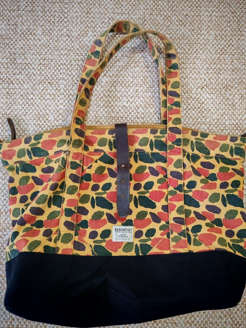 SANDQVIST Sandqvist Camo Tote Bag Canvas Leather Rare Sweden Size ONE SIZE - 2 Thumbnail
