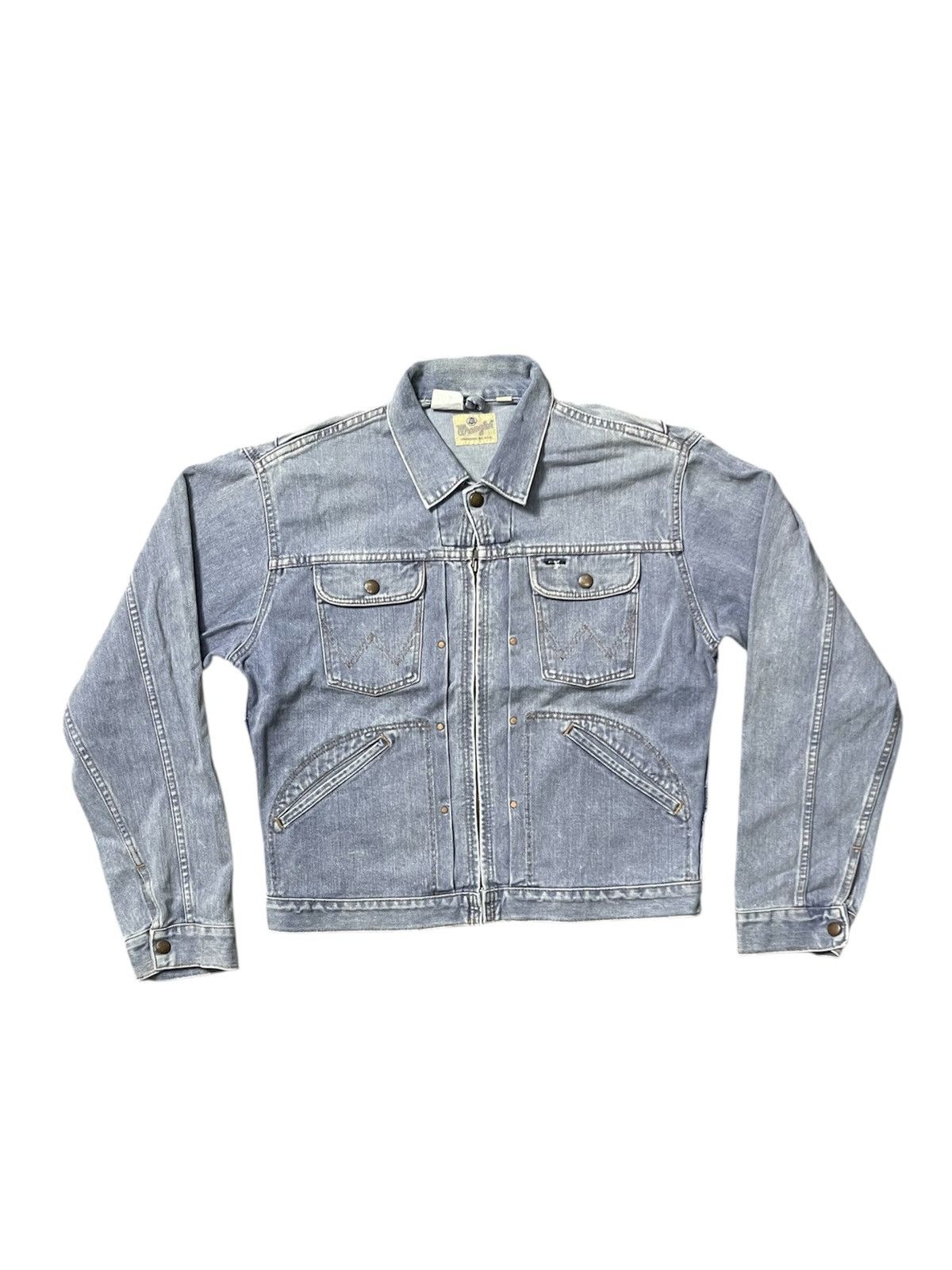 Wrangler 90s WRANGLER BLUE BELL WESTERN DENIM ZIPPER JACKET Size L / US 10 / IT 46 - 1 Thumbnail