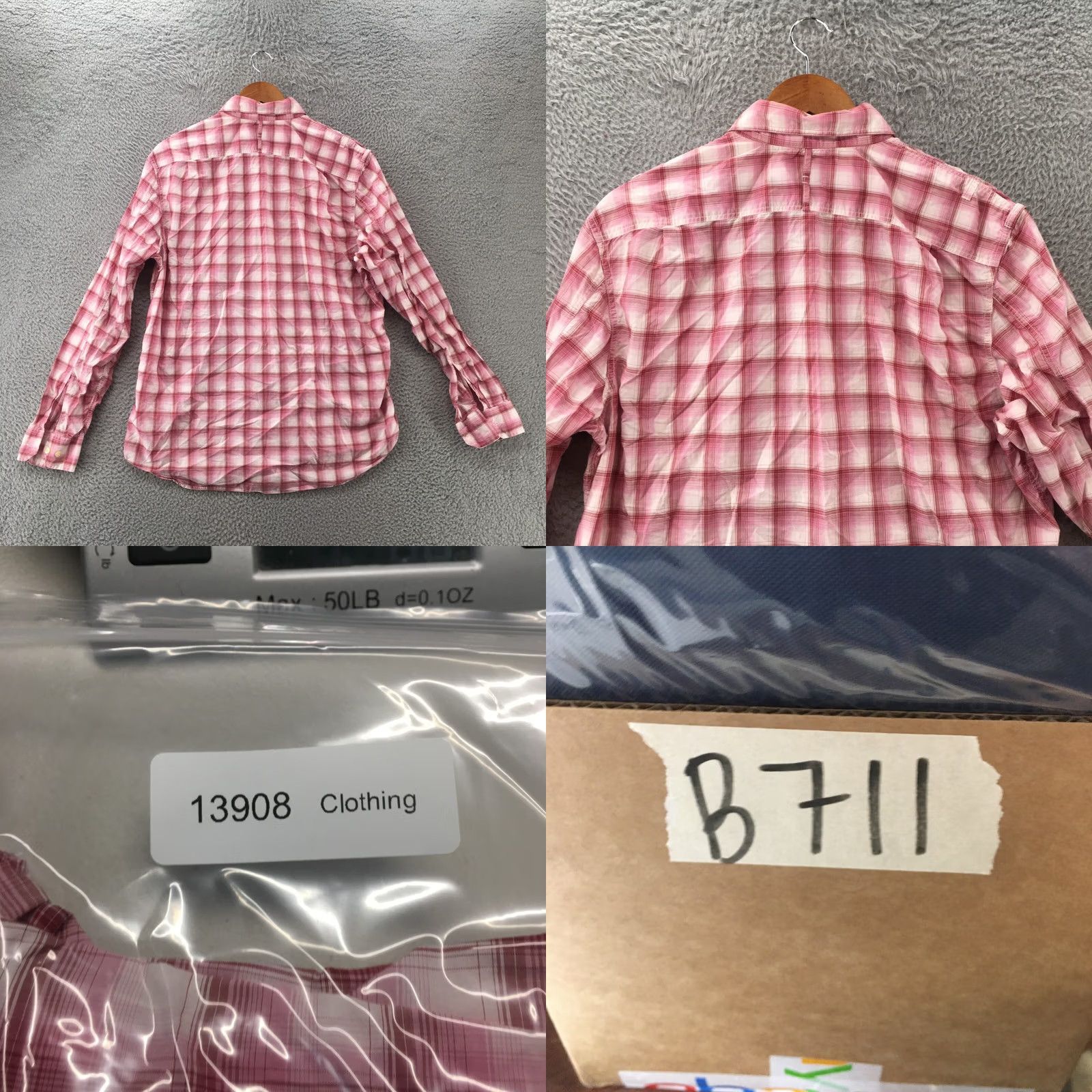Banana Republic Banana Republic Plaid Button-Up Shirt Womens Large Pink Long Sleeve Collared Size L / US 10 / IT 46 - 8 Thumbnail