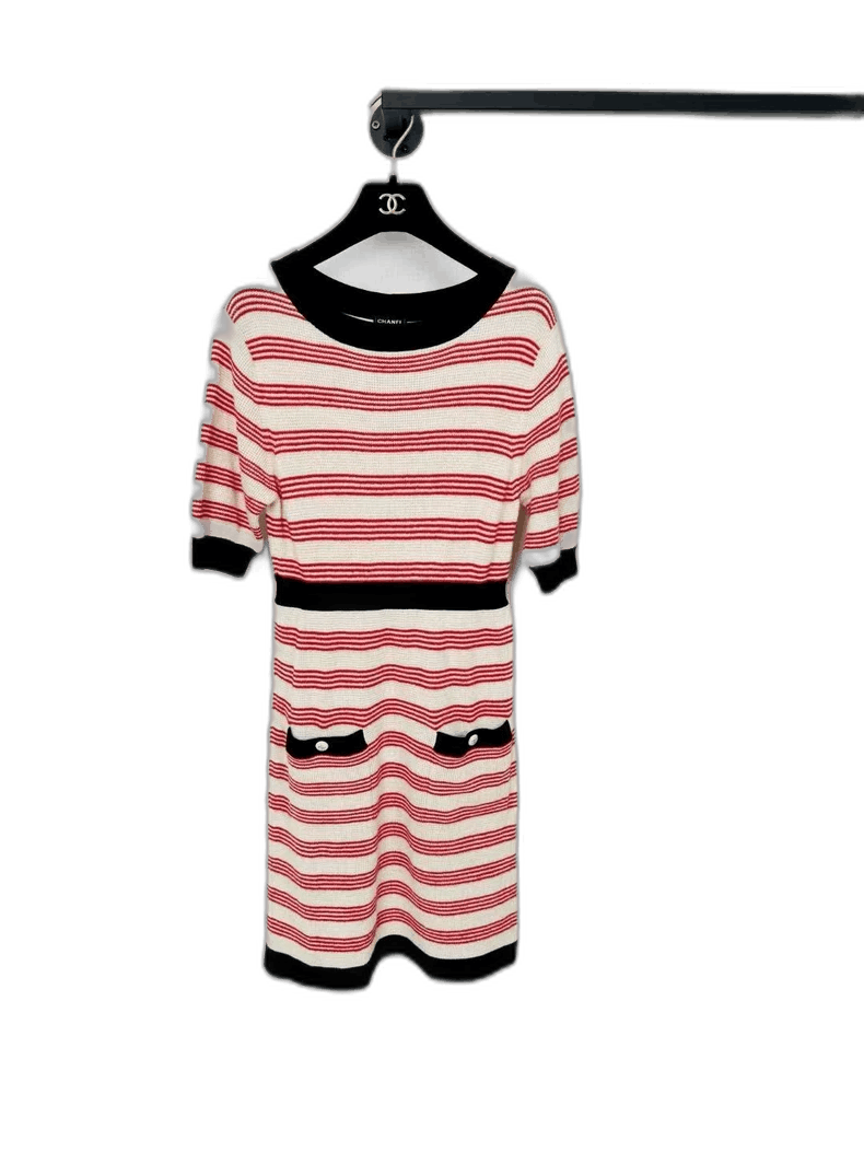 Chanel Chanel Striped Short Sleeve Mini Dress Size XXS / US 00 / IT 34 - 1 Thumbnail