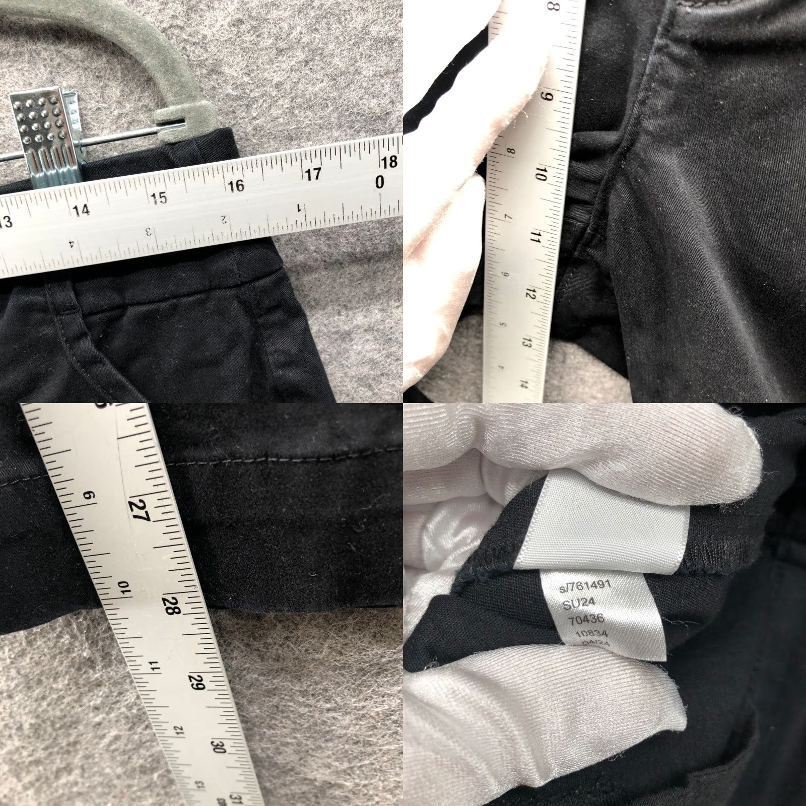 Loft LOFT Utility Straight Pants Womens 8 Black Twill High Rise Relaxed Stretch Chino Wide-Leg Front Patch Pockets Casual Workwear Vintage: No Size 30" / US 8 / IT 44 - 8 Thumbnail