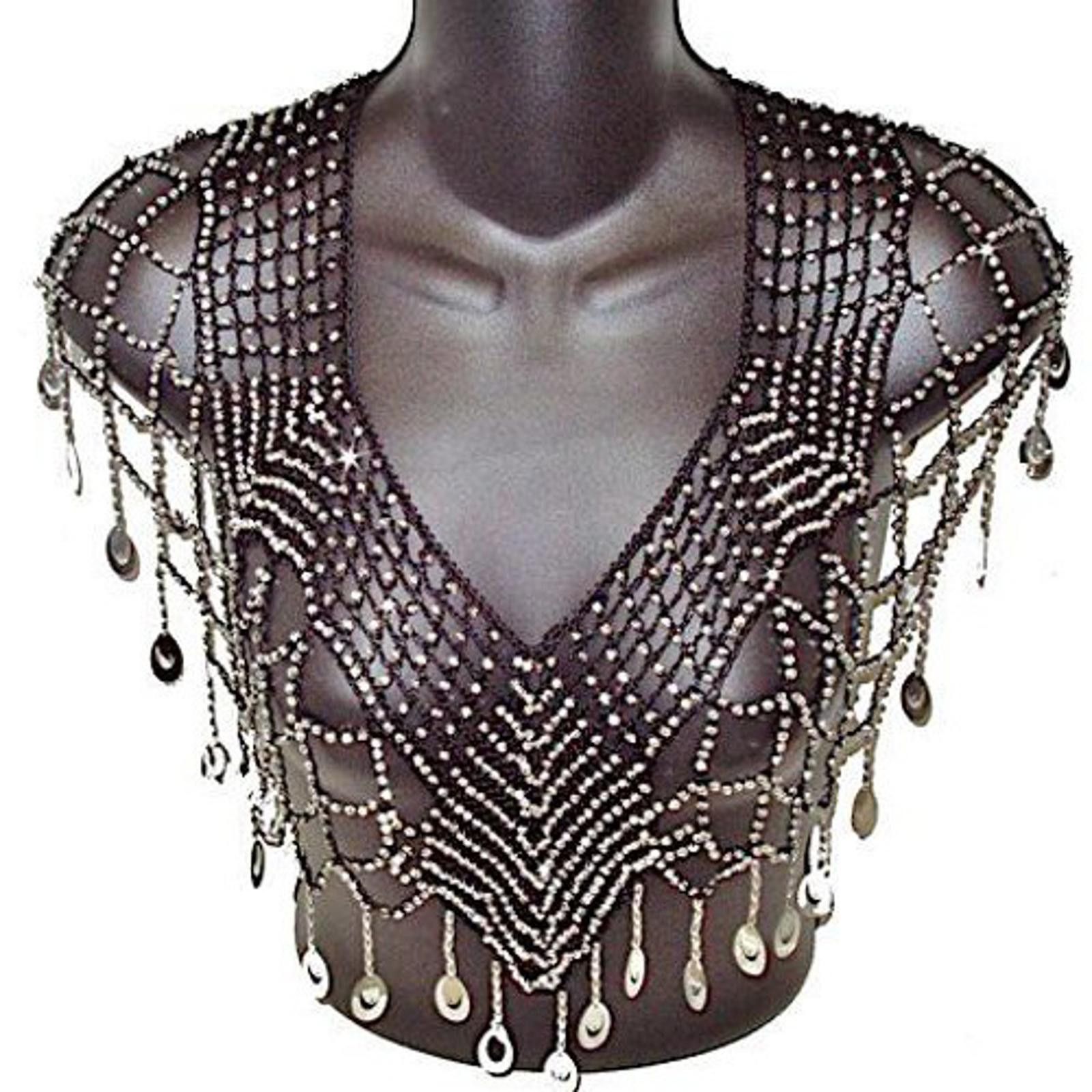 Designer Sequin LightWeight Shawl Black Silver Size ONE SIZE - 1 Preview