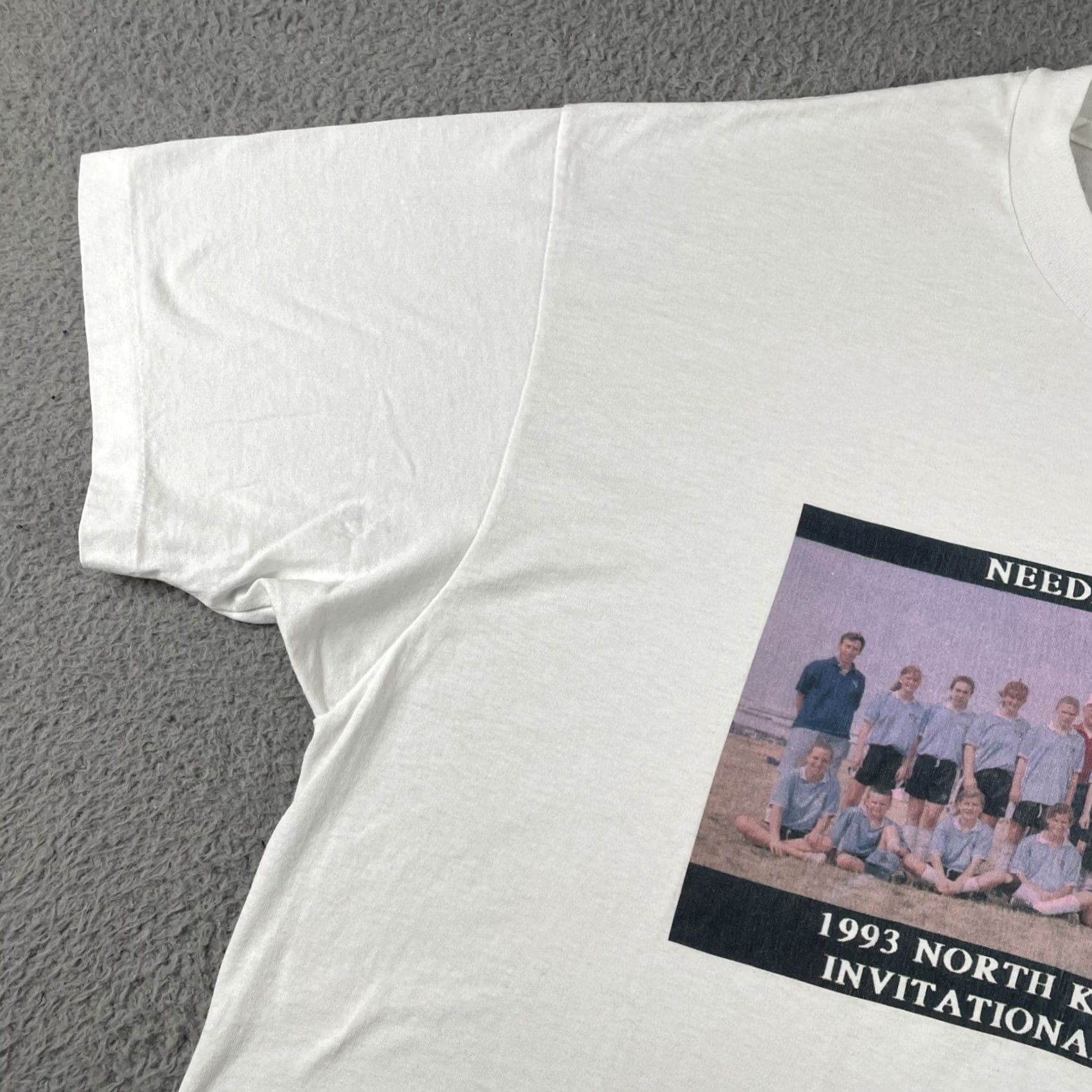 Hanes VINTAGE Hanes XL White T Shirt 1993 North Kingstown Soccer Invitational Made In USA Mens Shirt 90s Soccer California City College Sports Size US XL / EU 56 / 4 - 7 Thumbnail