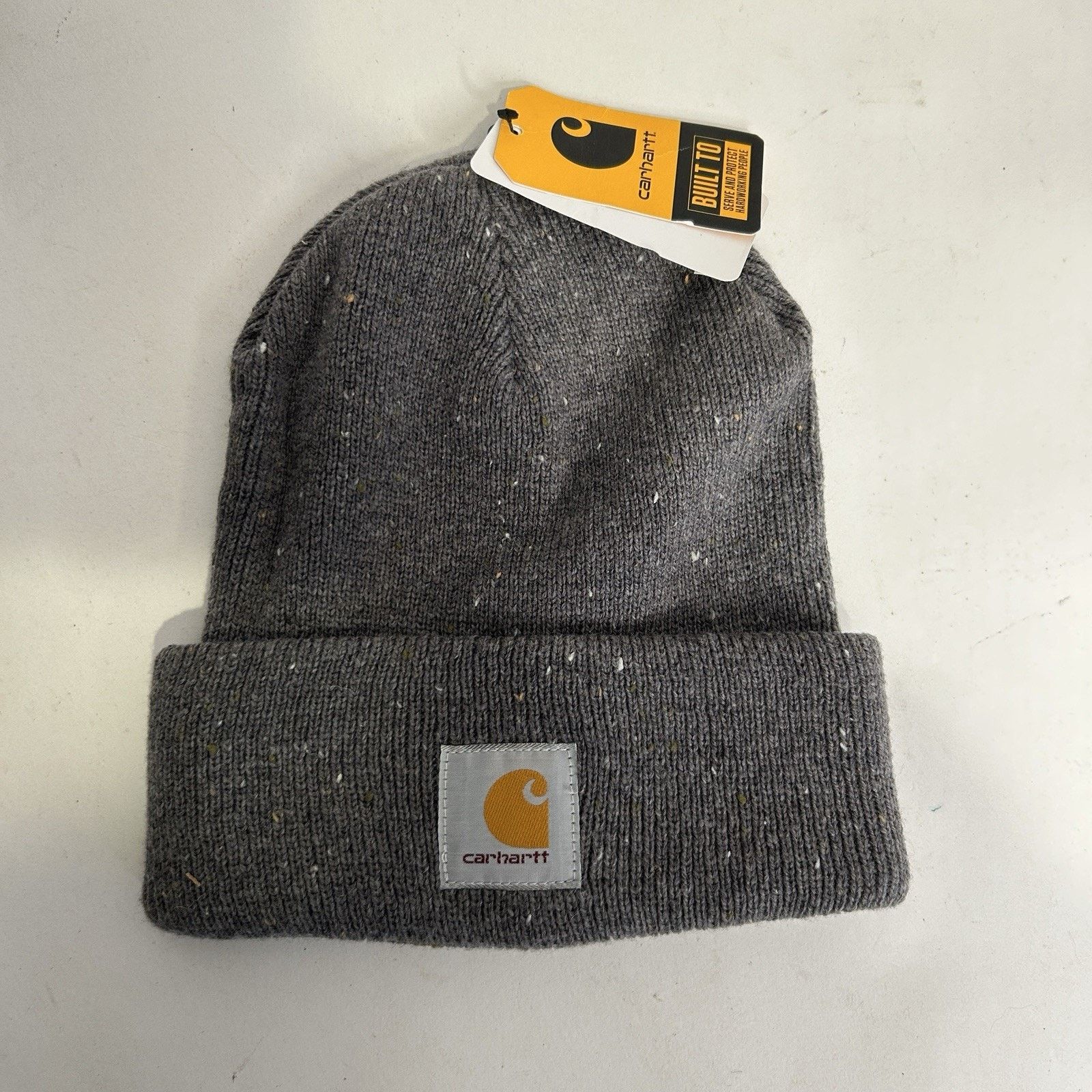 Carhartt Carhartt Anglistic Speckled Fold Over Beanie “Heather Grey” Size ONE SIZE - 1 Thumbnail
