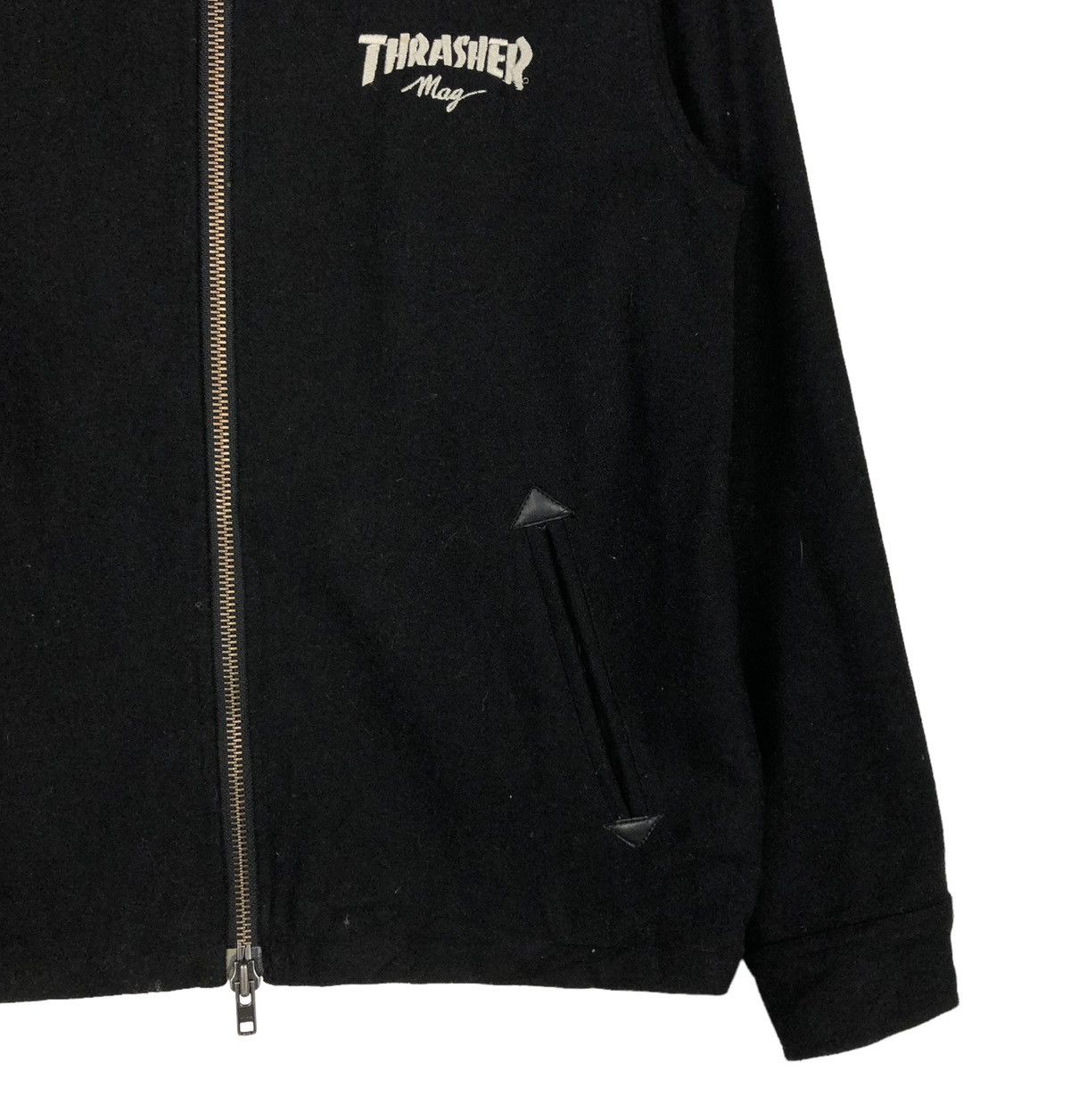 Japanese Brand 🔥VINTAGE BIKER JACKET SKATE THRASHER BIG LOGO PUNK DESIGN Size US M / EU 48-50 / 2 - 10 Thumbnail