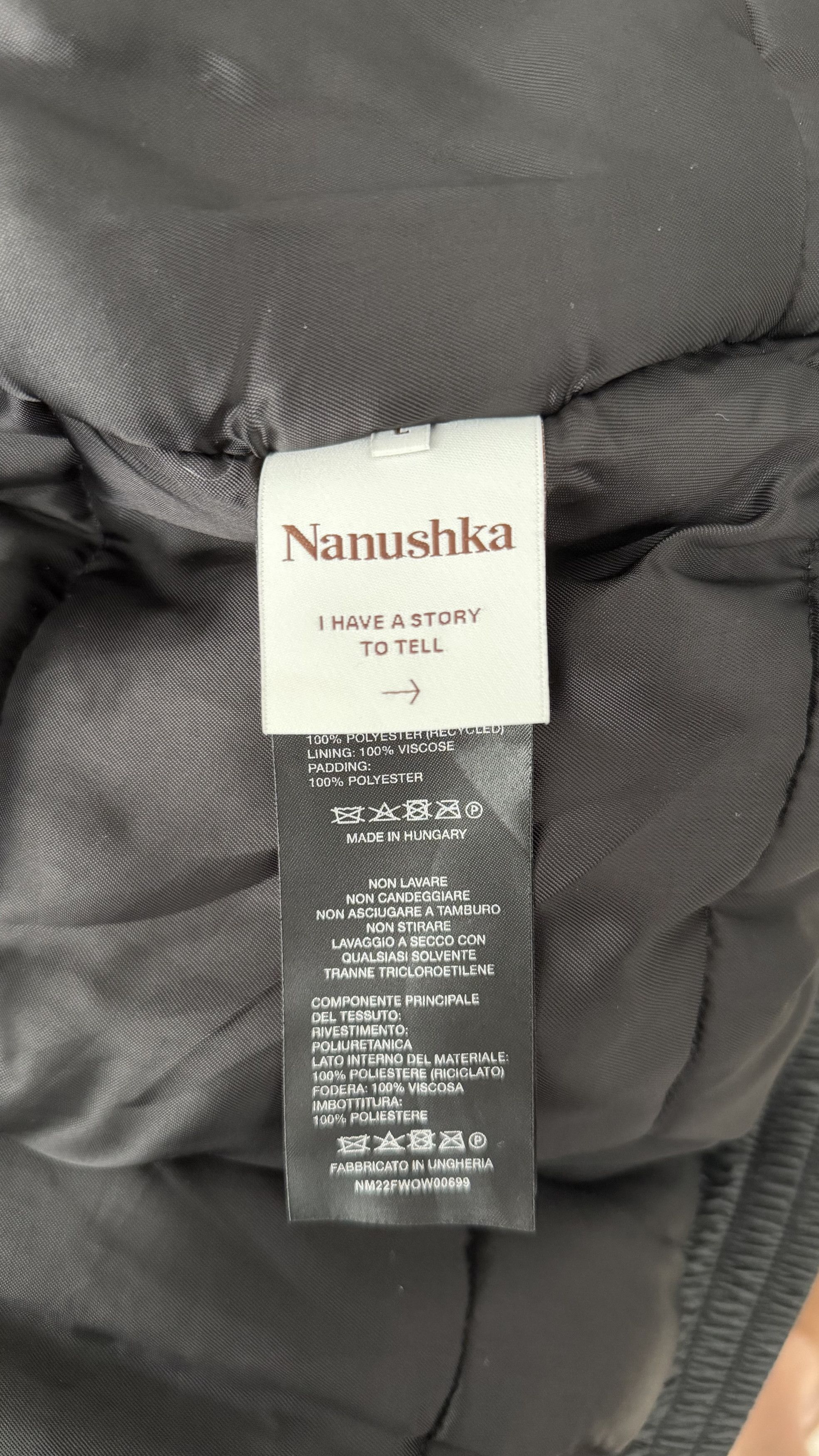 Nanushka Duy Okobor Alt-Leather Padded Bomber Jacket Black Size US L / EU 52-54 / 3 - 7 Thumbnail