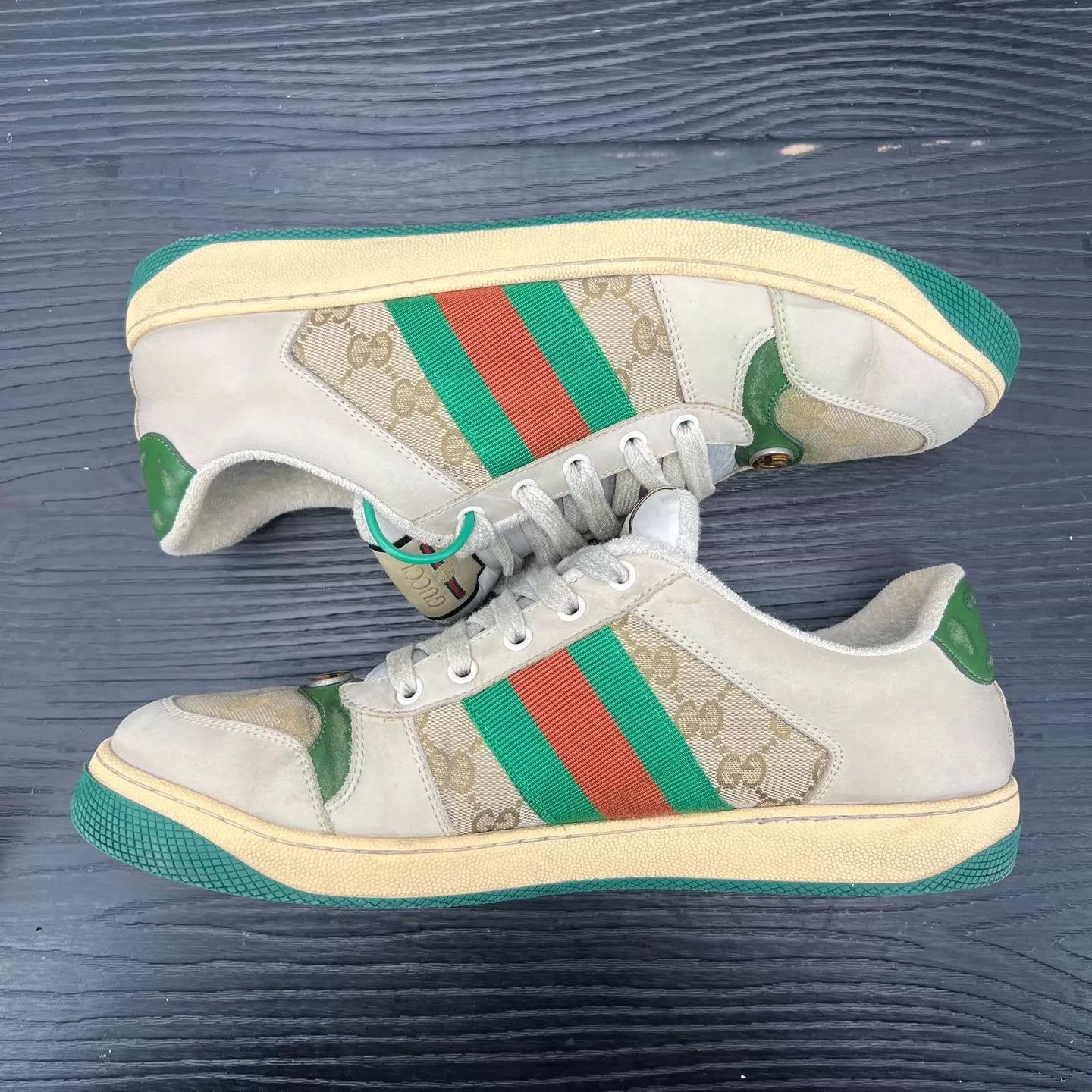Gucci Gucci Dirty Sneakers Gray Green US 10.5 Like New Size US 11.5 / EU 44-45 - 2 Thumbnail